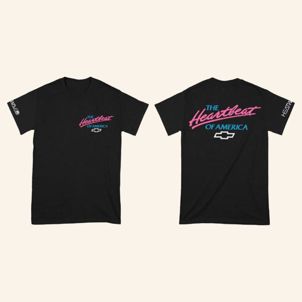 Heat Wave Chevrolet Merch Heart Beat Of America Black T-Shirt Gifts For Her Heat Wave Chevrolet Merch Heart Beat Of America Black T-Shirt Gifts For Her