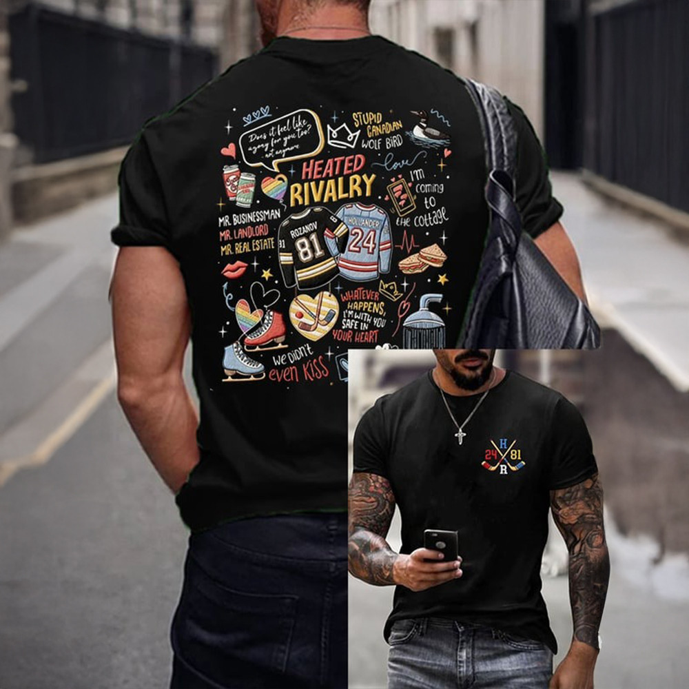 Heated Rivalry Hockey Romance T-Shirt Stupid Canadian Wolf Bird Shirt Heated Rivalry Merch