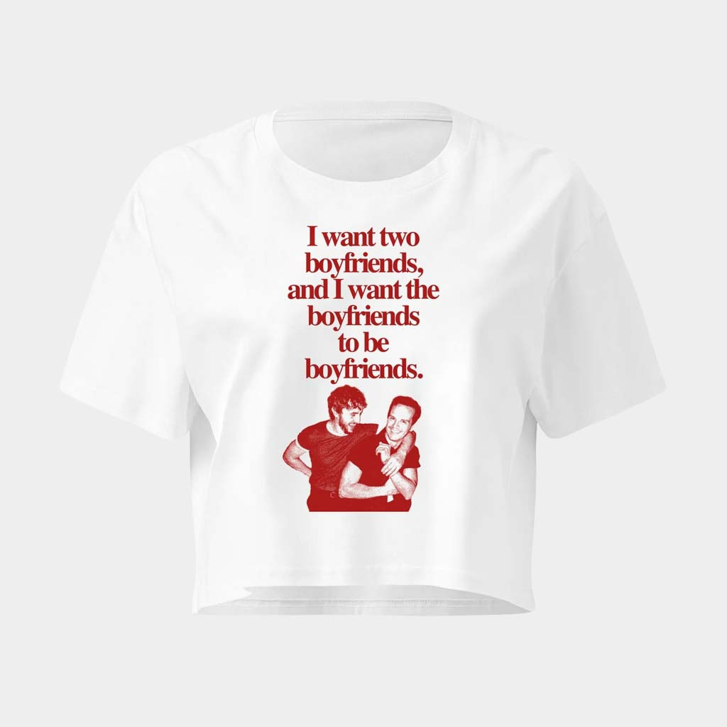 Heated Rivalry Merch Adam Harry I Want Two Boyfriends Cropped T-Shirt Daughter Gifts