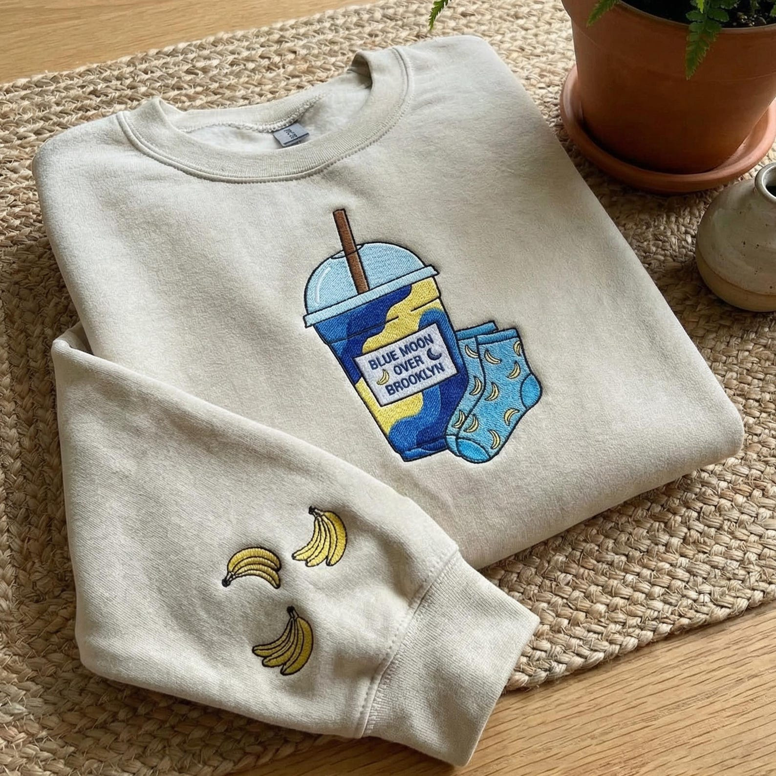 Heated Rivalry Merch Blue Moon Over Brooklyn Embroidered Sweatshirt Team Hollanov Sweatshirt