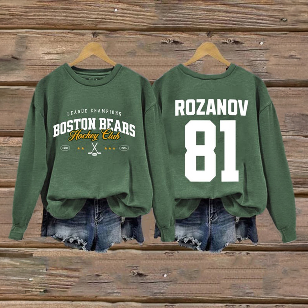 Heated Rivalry Merch Boston Bears Hockey Club Sweatshirt Rozanov 81 Heated Rivalry Apparel