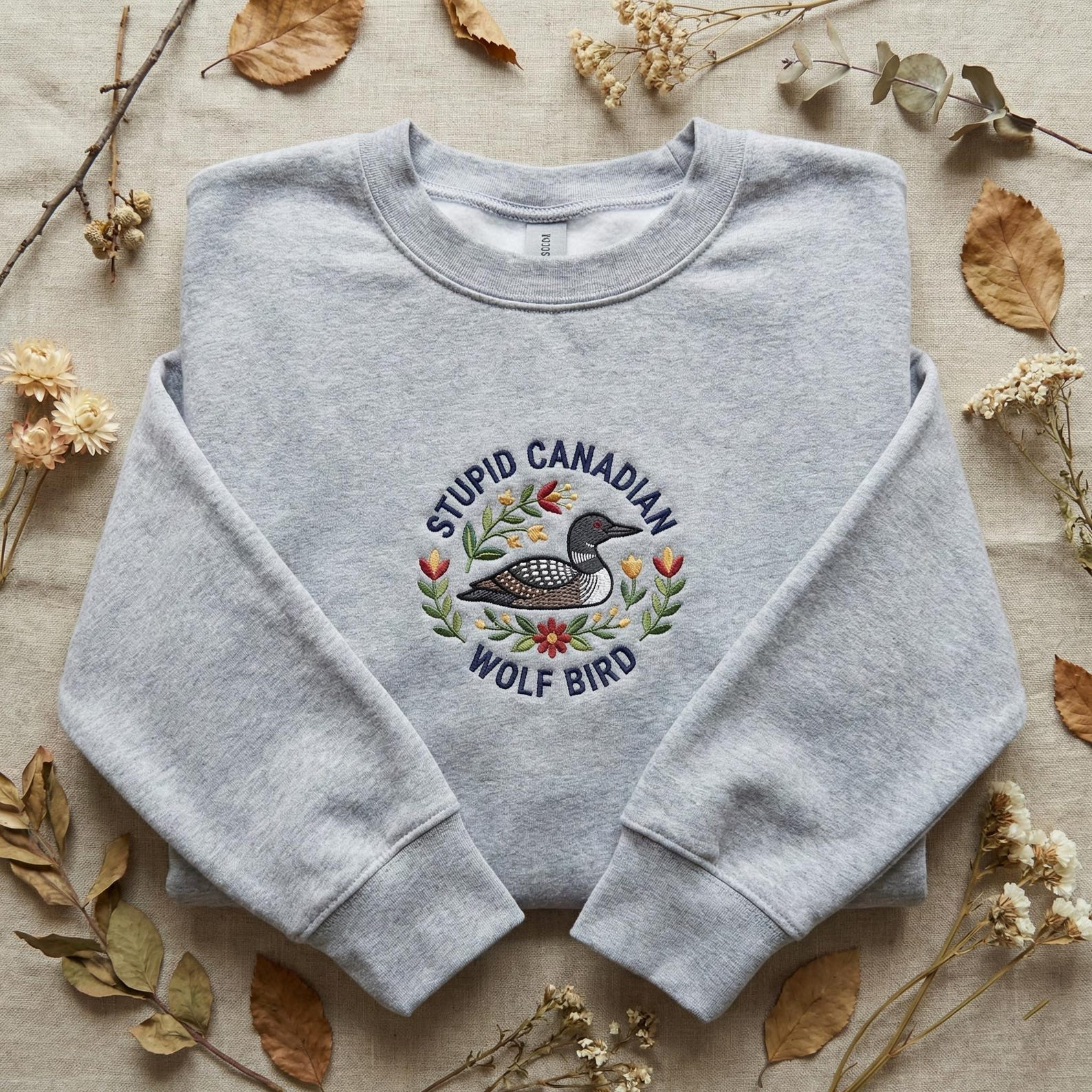 Heated Rivalry Merch Embroidered Heated Rivalry Sweatshirt Stupid Canadian Wolf Bird Crewneck Heated Rivalry Merch Embroidered Heated Rivalry Sweatshirt Stupid Canadian Wolf Bird Crewneck