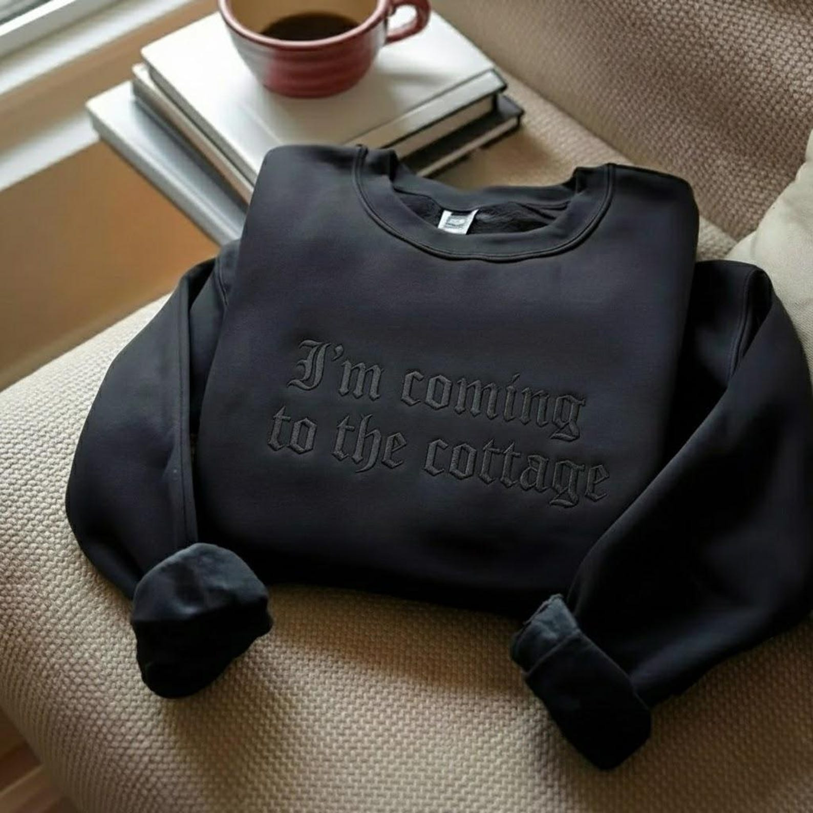 Heated Rivalry Merch Embroidered I'm Coming To The Cottage Sweatshirt Heated Rivalry Quote Heated Rivalry Merch Embroidered I'm Coming To The Cottage Sweatshirt Heated Rivalry Quote