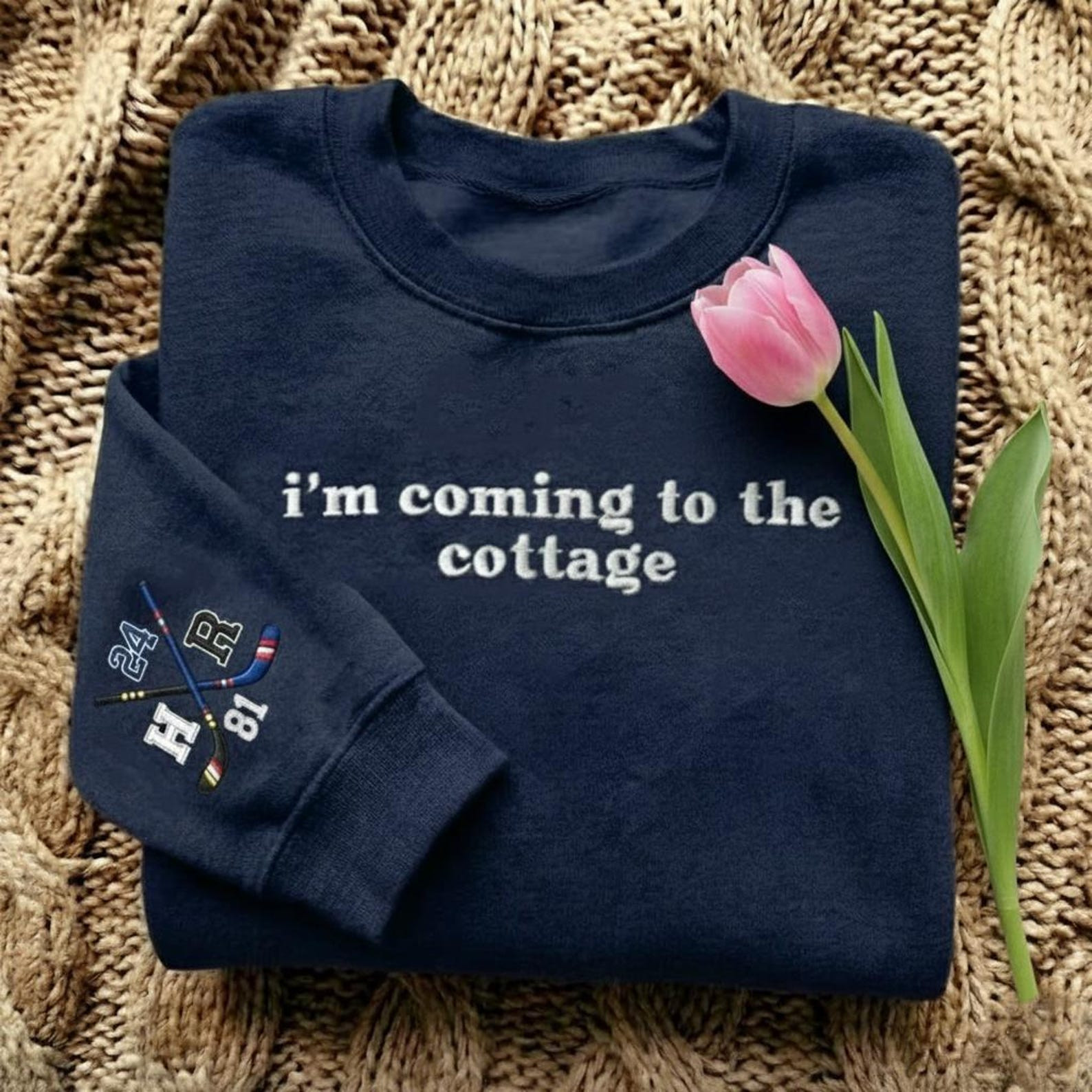 Heated Rivalry Merch Embroidered I'm Coming To The Cottage Sweatshirt Ice Hockey Fan Gifts