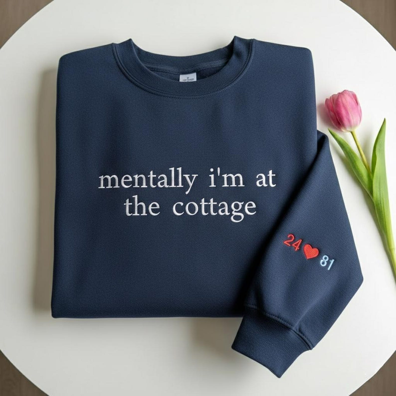 Heated Rivalry Merch Embroidered Mentally I'm At The Cottage Sweatshirt Hockey Fan Gifts