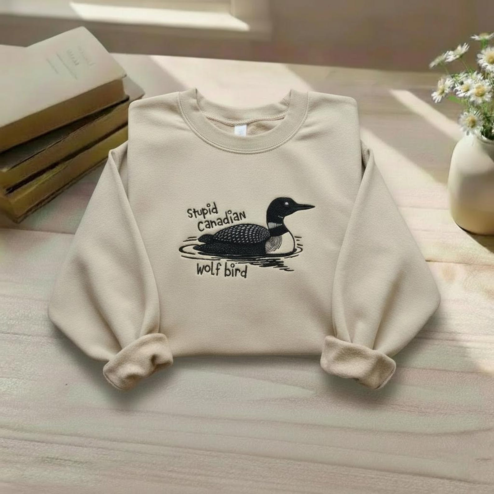 Heated Rivalry Merch Embroidered Stupid Canadian Wolf Bird Team Hollanov Sweatshirt Fan Gifts