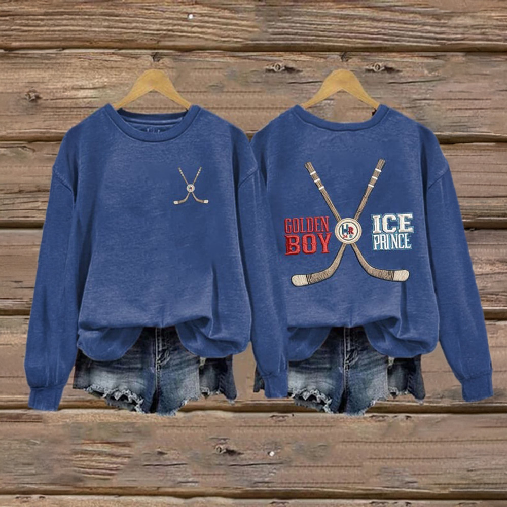 Heated Rivalry Merch Golden Boy And Ice Prince Hockey Sticks Sweatshirt Hockey Clothing