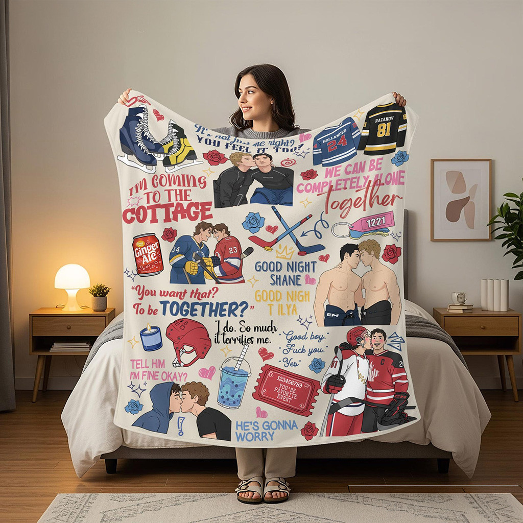 Heated Rivalry Merch Heated Rivalry Couple Blanket Vintage Sports Love Blanket Fans Gifts