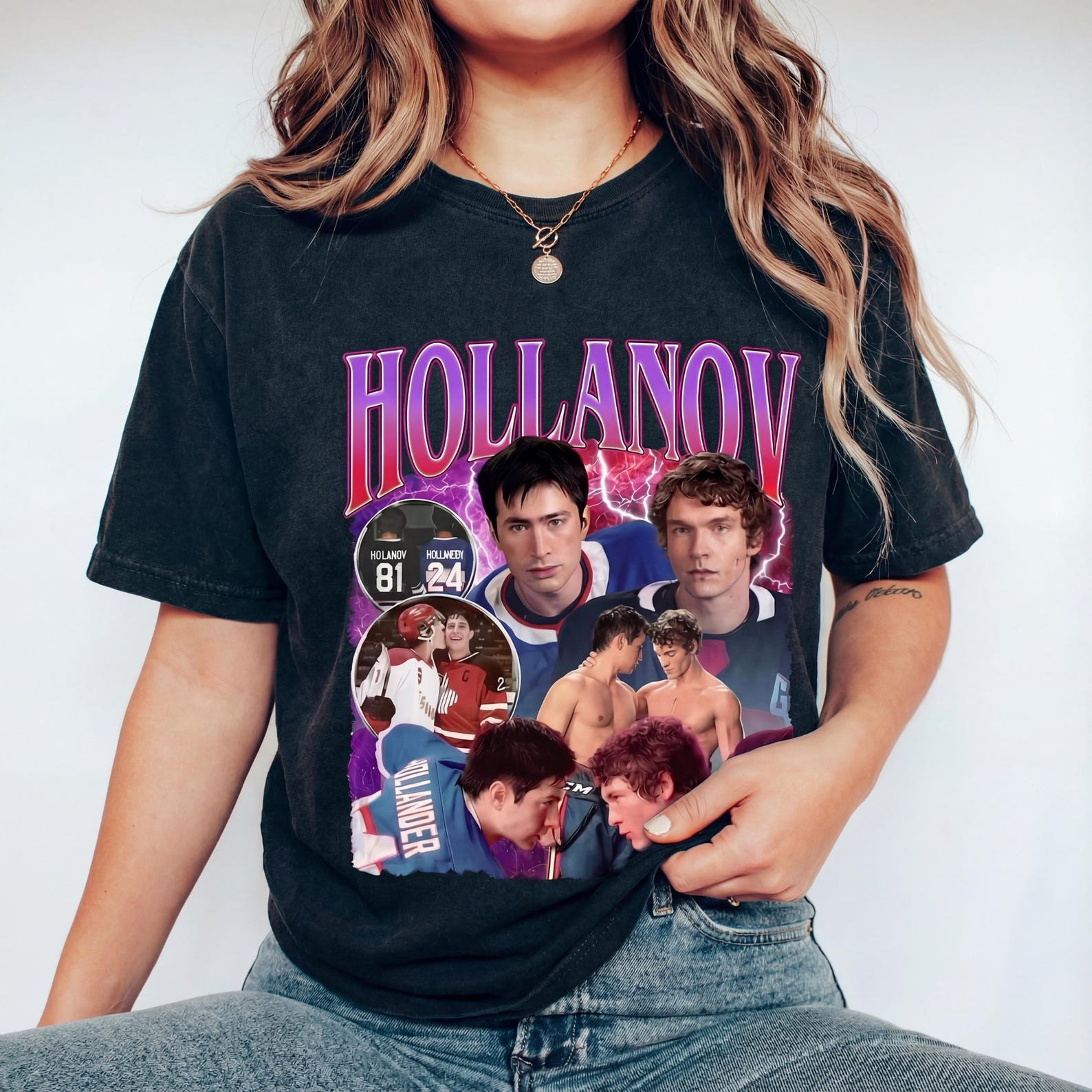 Heated Rivalry Merch Heated Rivalry Hollanov Wash T-Shirt Ilya Rozanov Shane Hollander Shirt