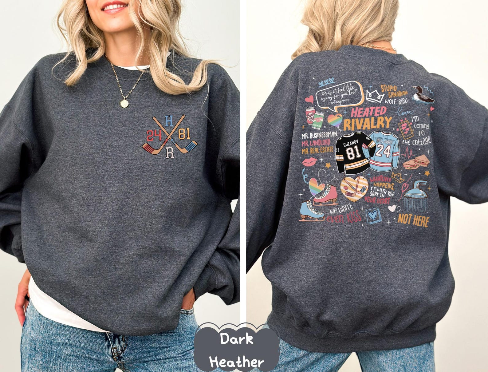 Heated Rivalry Merch Heated Rivalry Romance Sweatshirt Hollanov Couple Romance Book Shirt