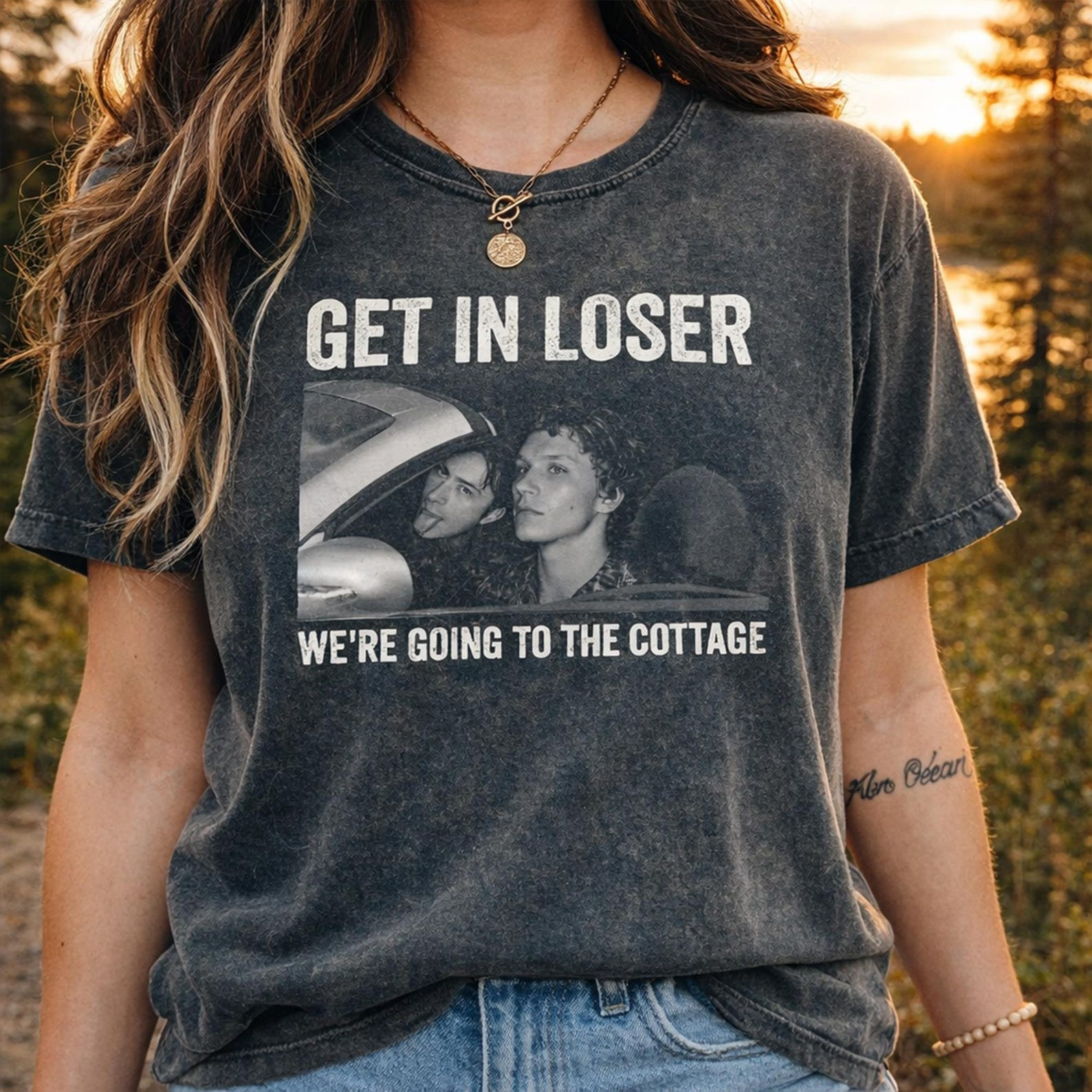 Heated Rivalry Merch Hollander Rozanov Hockey Wash Shirt Get In Loser We're Going To The Cottage