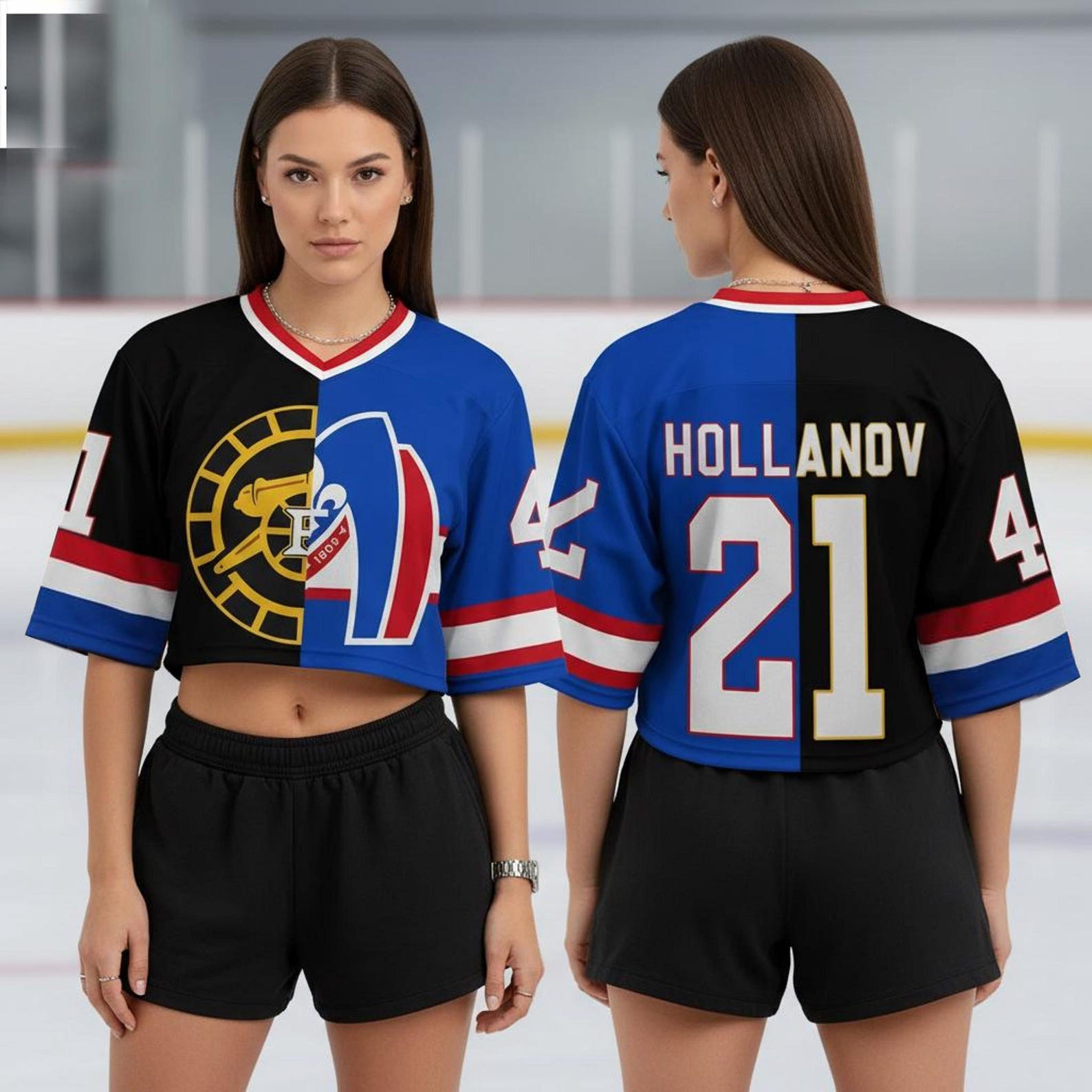 Heated Rivalry Merch Hollanov 21 Cropped Jersey Blue Heated Rivalry Apparel Sister Gifts