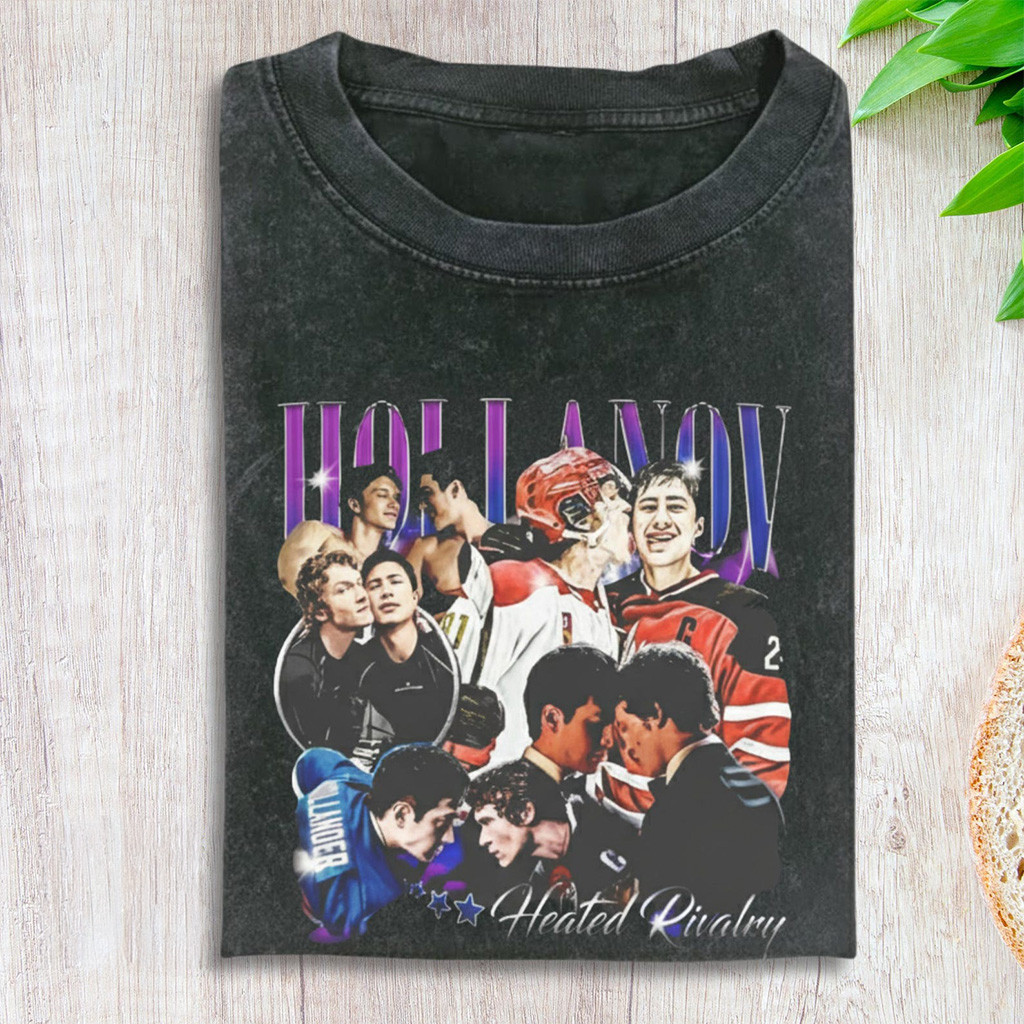 Heated Rivalry Merch Hudson Williams Connor Storrie Wash T-Shirt Heated Rivalry Apparel Gifts