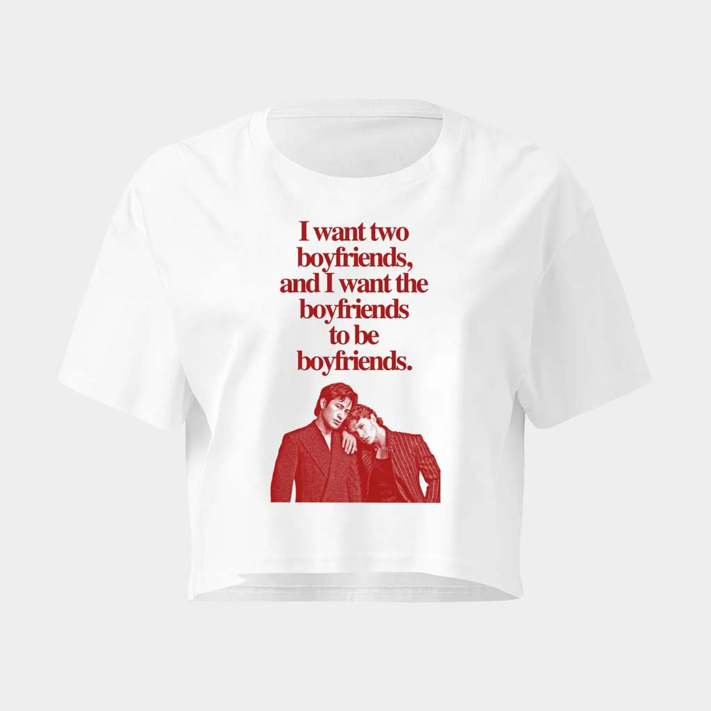 Heated Rivalry Merch Ilya Shane I Want Two Boyfriends Cropped T-Shirt Heated TV Tee