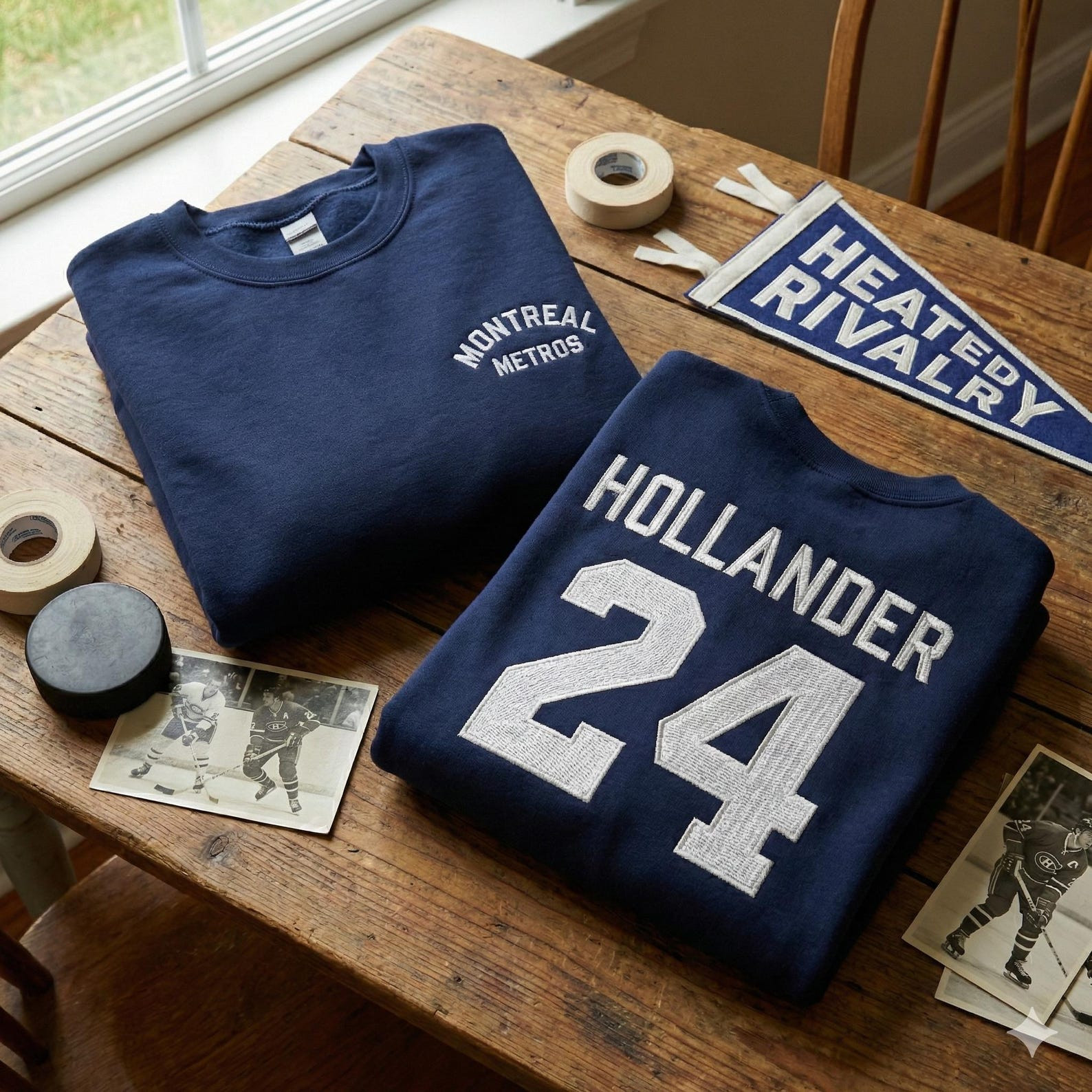 Heated Rivalry Merch Montreal Metros Sweatshirt Hollander 24 Heated Inspired Hockey Crewneck