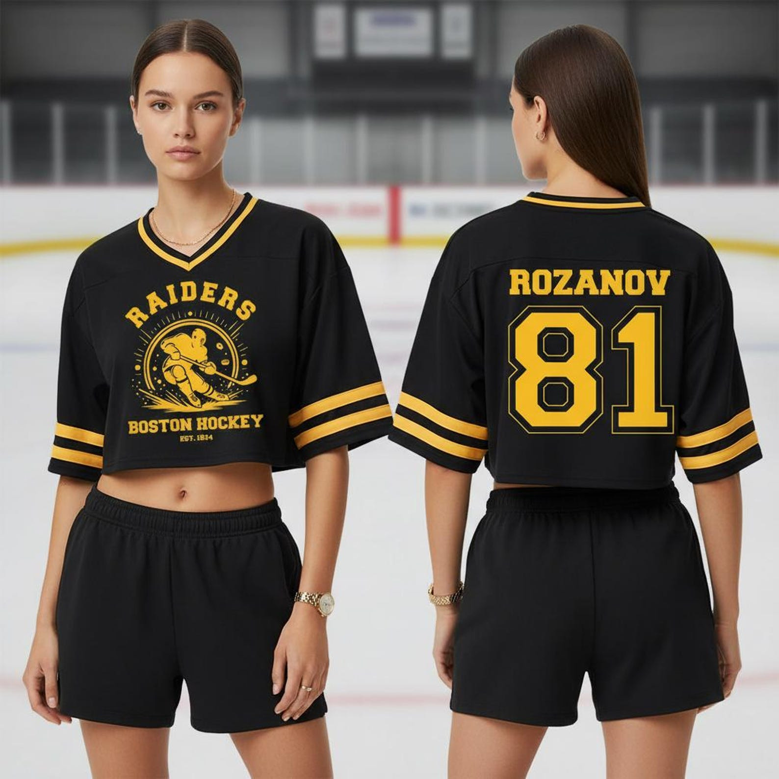 Heated Rivalry Merch ROZANOV And HOLLANDER Cropped Jersey Connor Storrie Shirt Women's