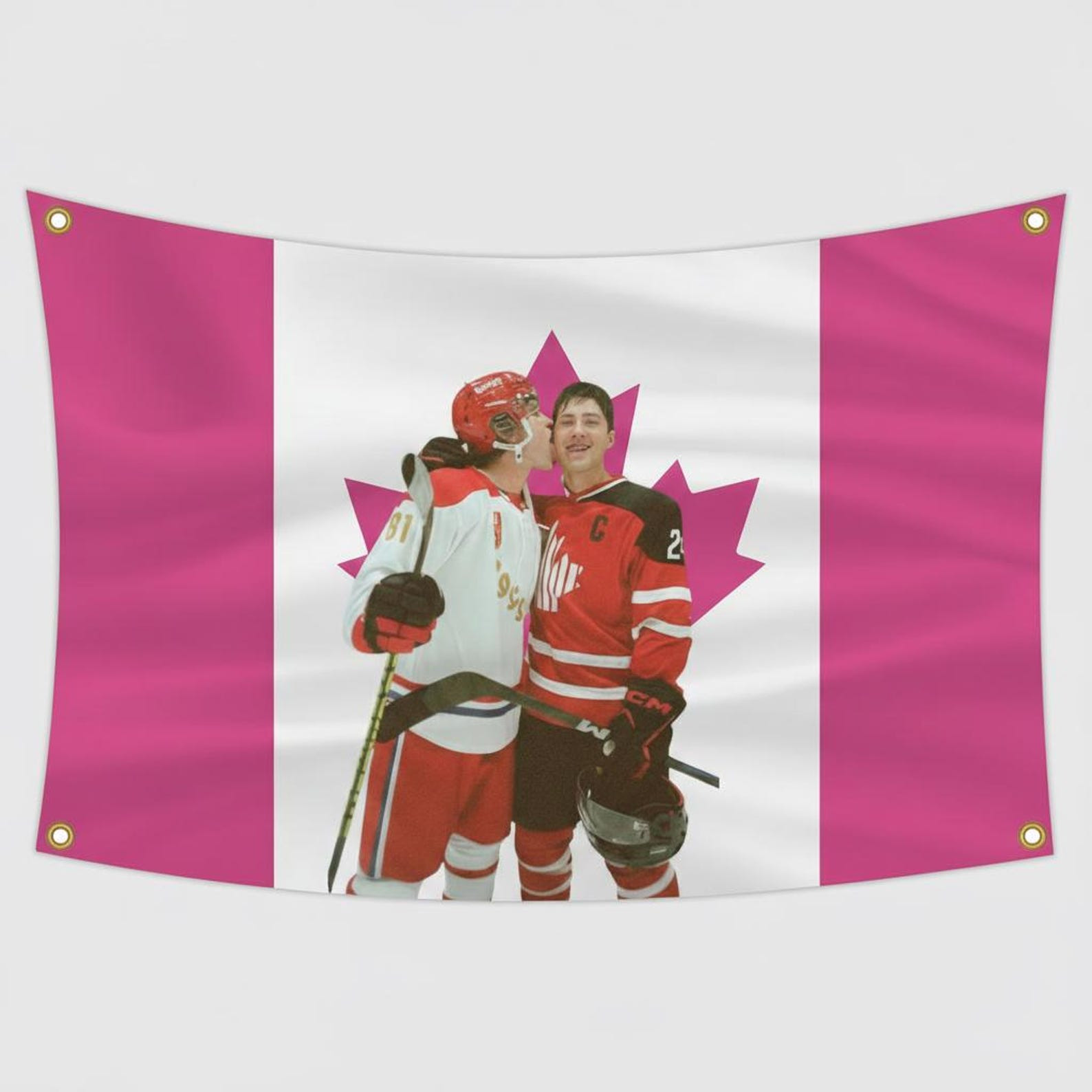Heated Rivalry Merch Shane And Ilya Pink Canadian Flag Hockey Romance Inspired Home Decor Heated Rivalry Merch Shane And Ilya Pink Canadian Flag Hockey Romance Inspired Home Decor
