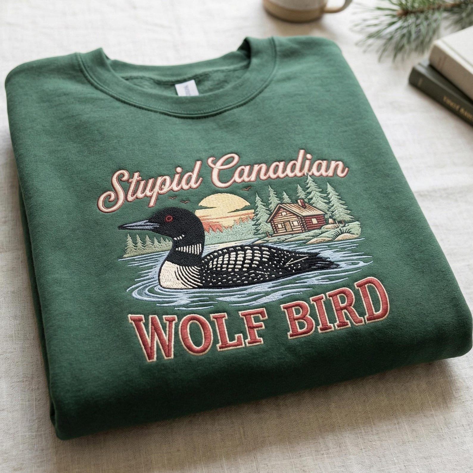 Heated Rivalry Merch Stupid Canadian Wolf Bird Embroidered Sweatshirt Heated Rivalry Fan Gifts