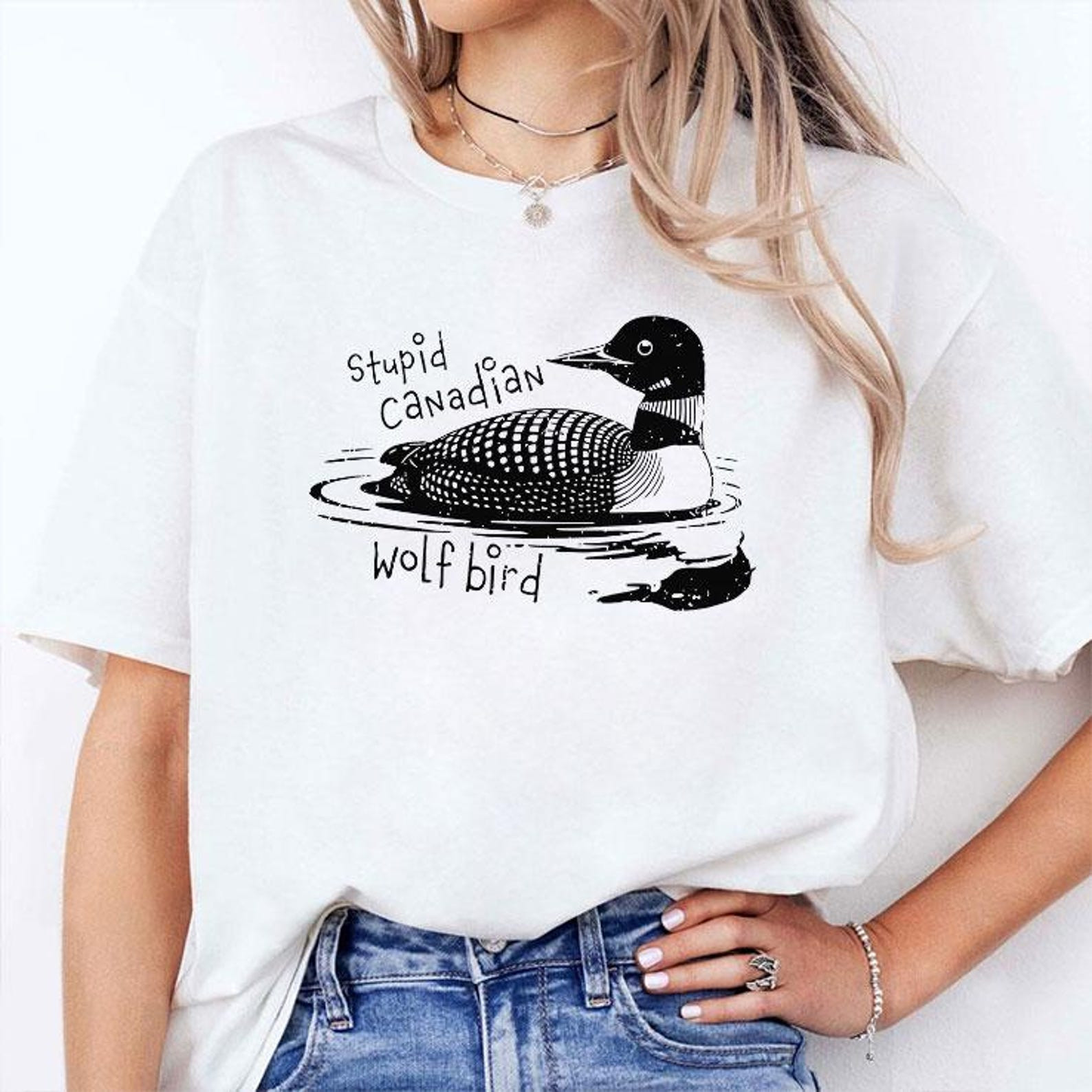 Heated Rivalry Merch Stupid Canadian Wolf Bird Heated Rivalry T-Shirt Gifts For Sister