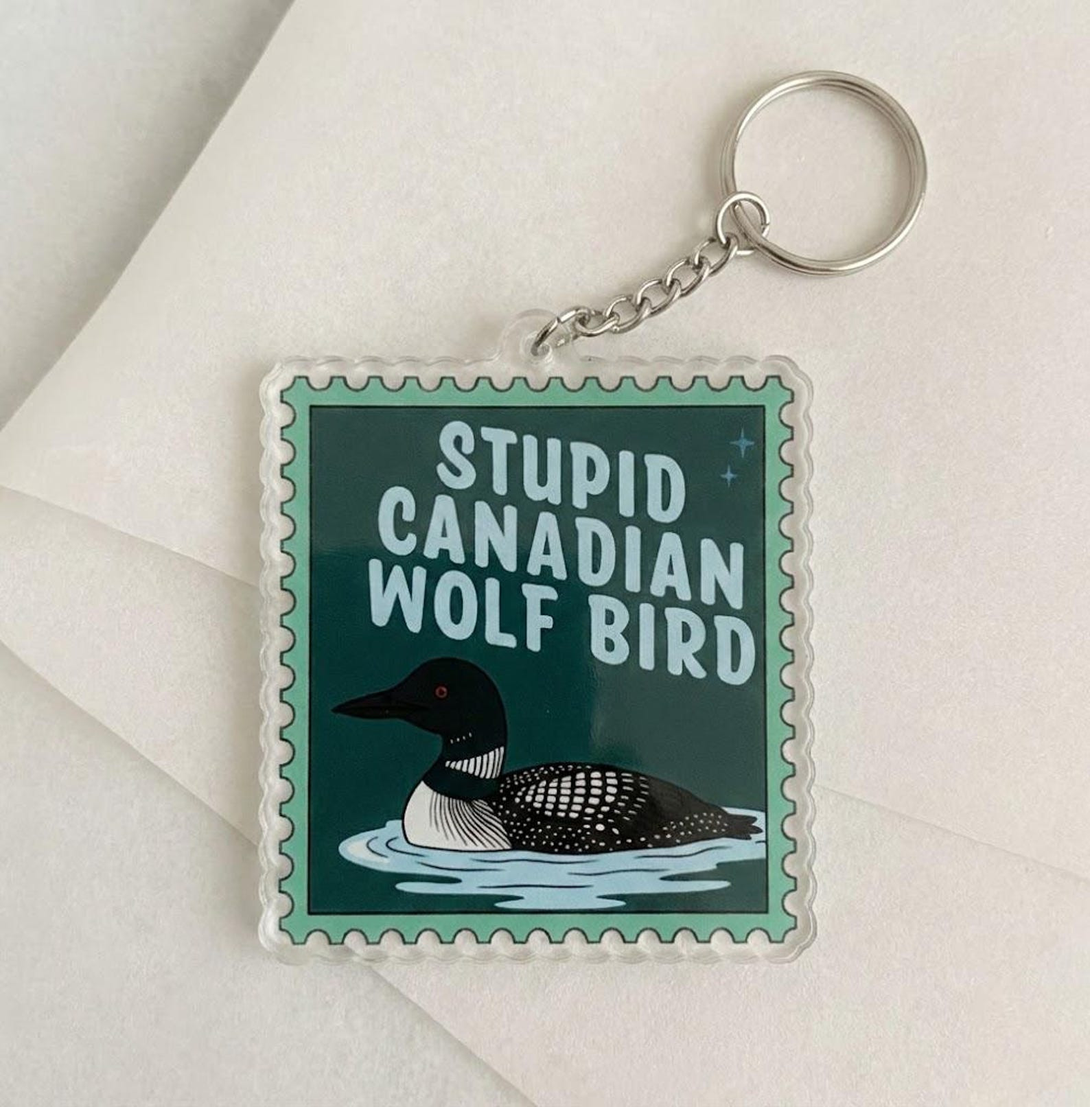 Heated Rivalry Merch Stupid Canadian Wolf Bird Keychain Gifts For Heated Rivalry Fan