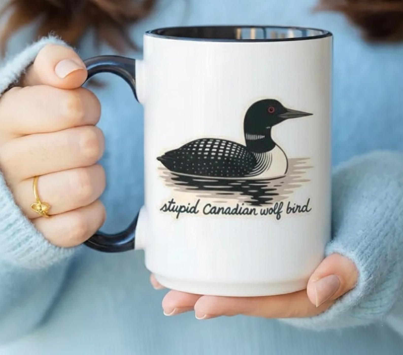 Heated Rivalry Merch Stupid Canadian Wolf Bird Mug Hockey Romance LGBT Hockey Fan Gifts