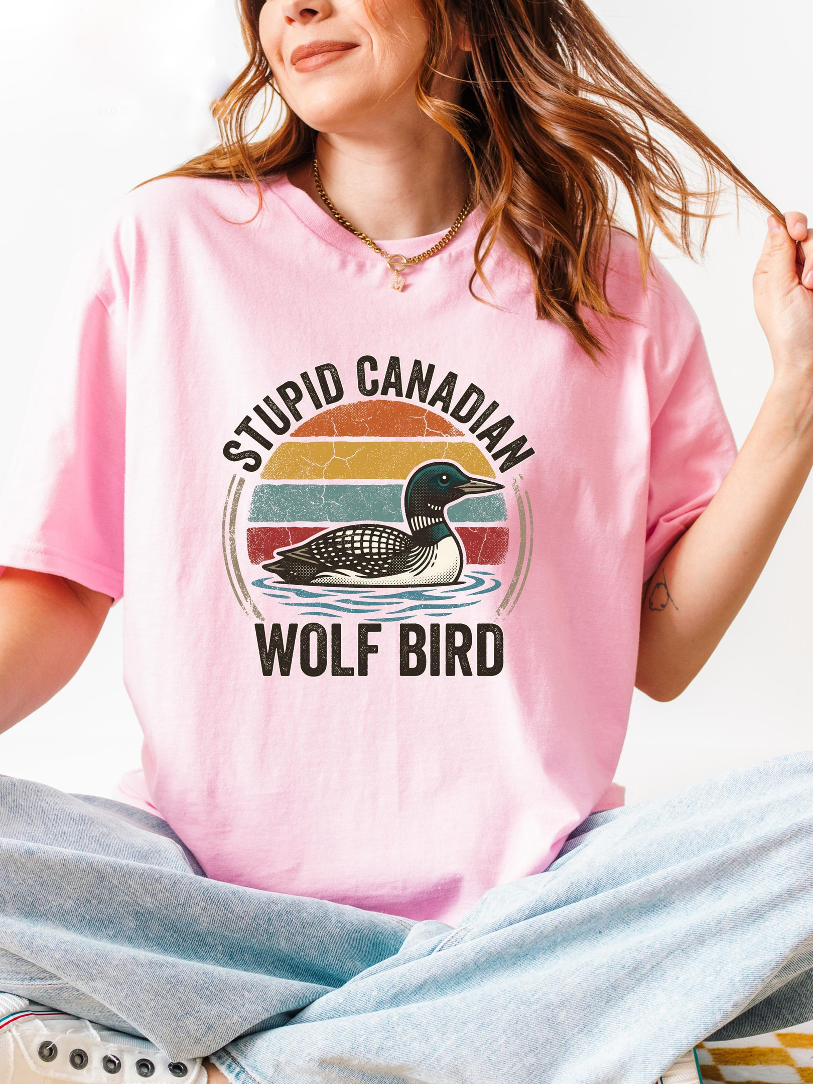 Heated Rivalry Merch Stupid Canadian Wolf Bird Shirt LGBTQ Drama Tee Gifts For Women