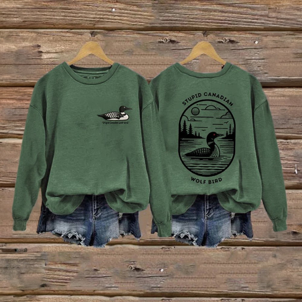 Heated Rivalry Merch Stupid Canadian Wolf Bird Sweatshirt Game Day Hockey Apparel Gift Ideas
