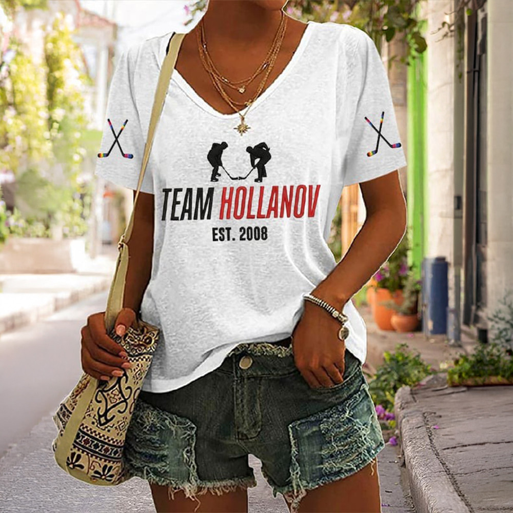 Heated Rivalry Merch Team Hollandov Est 2008 V-Neck Shirt Hockey Apparel Heated Rivalry Fan Gift