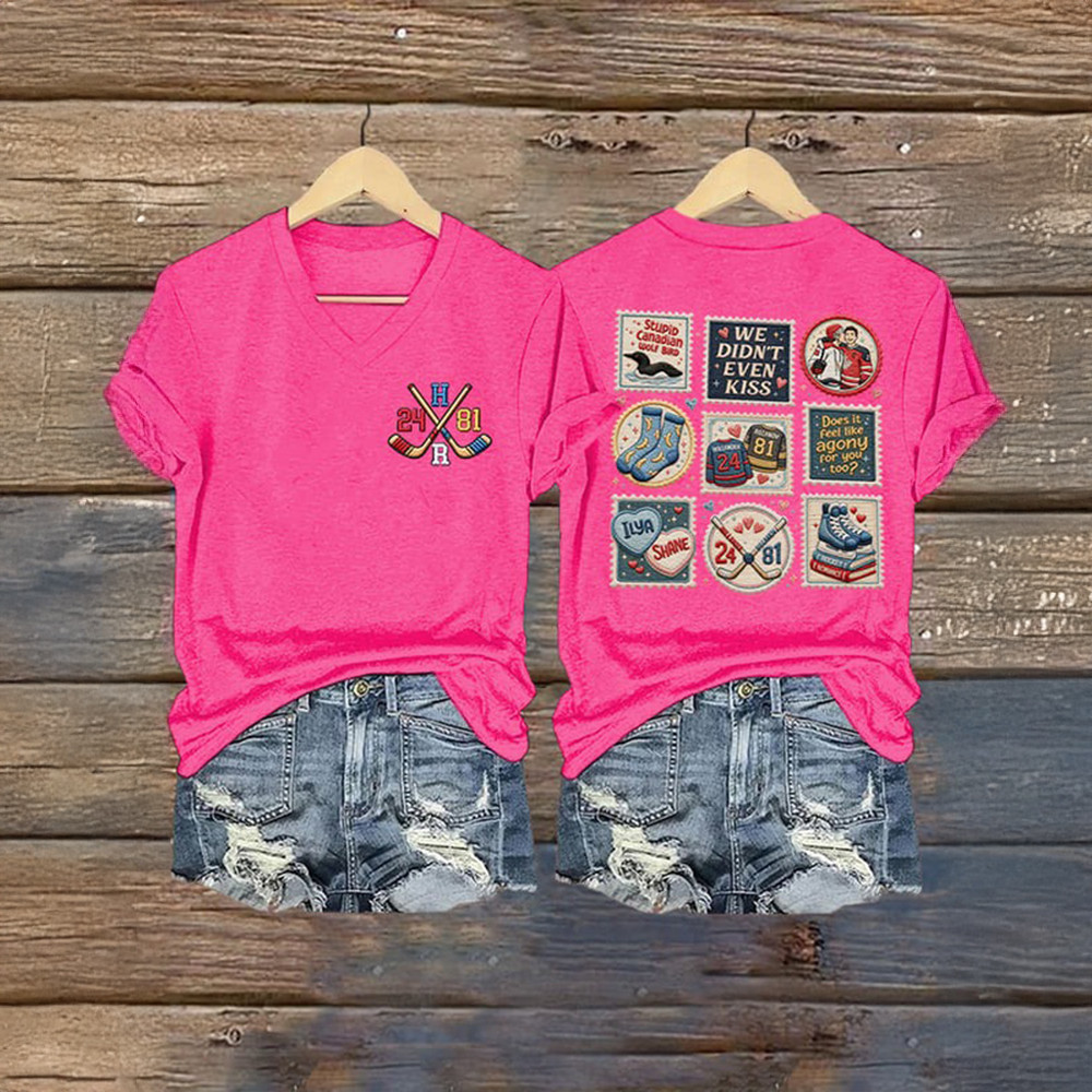 Heated Rivalry TV Series Hollander Rozanov V-Neck Shirt Heated Rivalry Clothes Gifts For Her