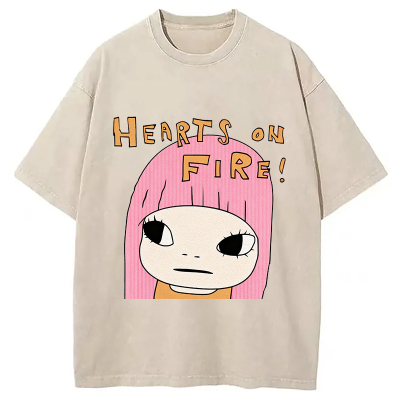 Heaters on Fire Washed T-Shirt Everyday Comfort Graphic Shirt Gifts For Him Heaters on Fire Washed T-Shirt Everyday Comfort Graphic Shirt Gifts For Him