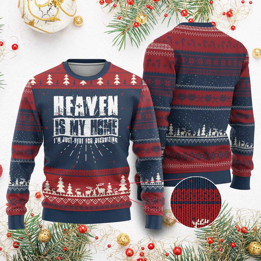 Heaven Is My Home Ugly Christmas Sweater Religious Jesus Sweater Xmas Christian Gifts