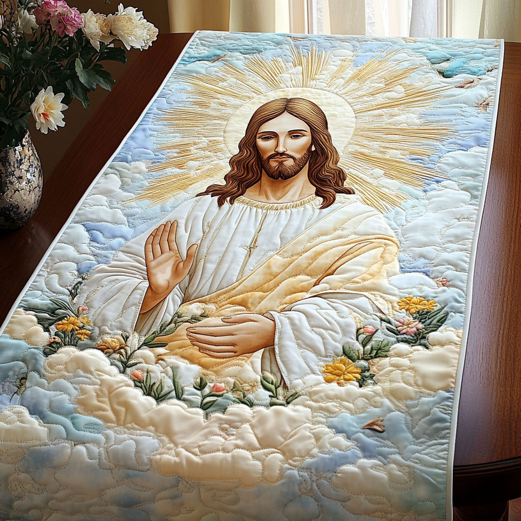 Heavenly Blessing Quilted Table Runner Holiday Themed Table Runners Presents For Christian Friends