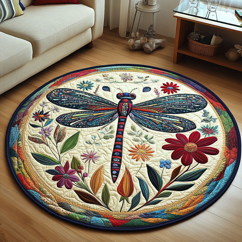Heavenly Flight Quilted Round Mat Entryway Ideas Dragonfly Gift For Adults