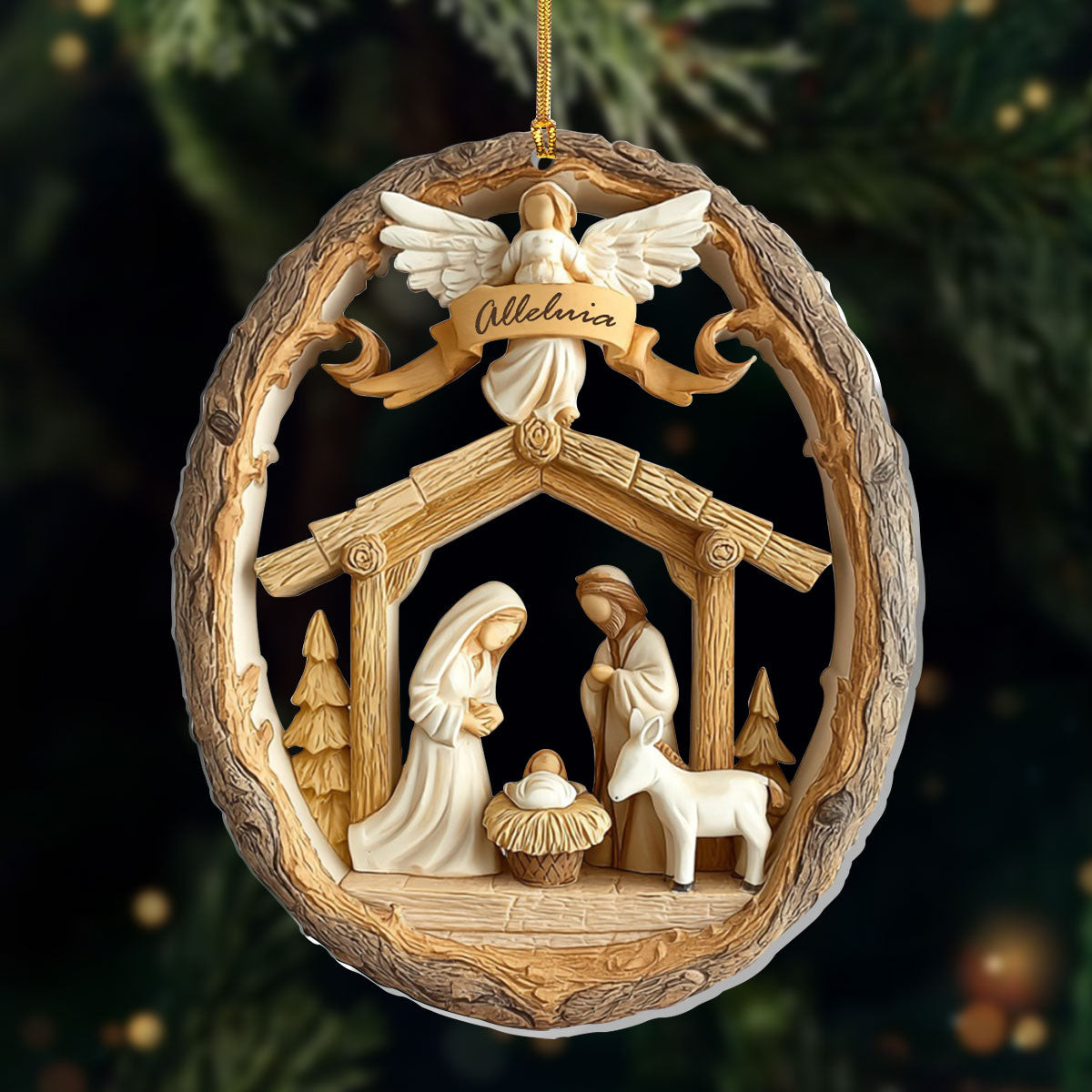 Heavenly Nativity Blessing Christmas Ornament Christian Holiday Decor Xmas Gifts For Her
