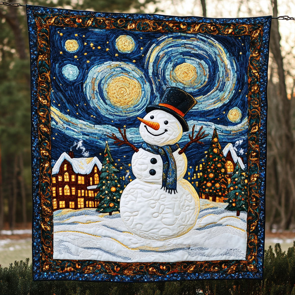 Heavenly Snowman Quilt Blanket Throw Blankets For Couch Holiday Gifts For Employees