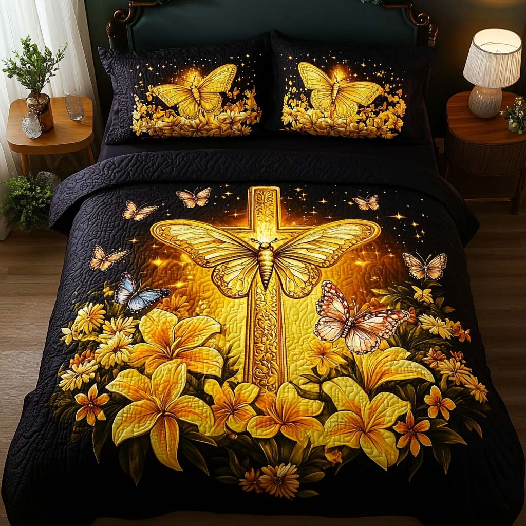 Heavenly Transformation Quilted Bedding Set Bed Room Decoration Religious Wedding Gifts