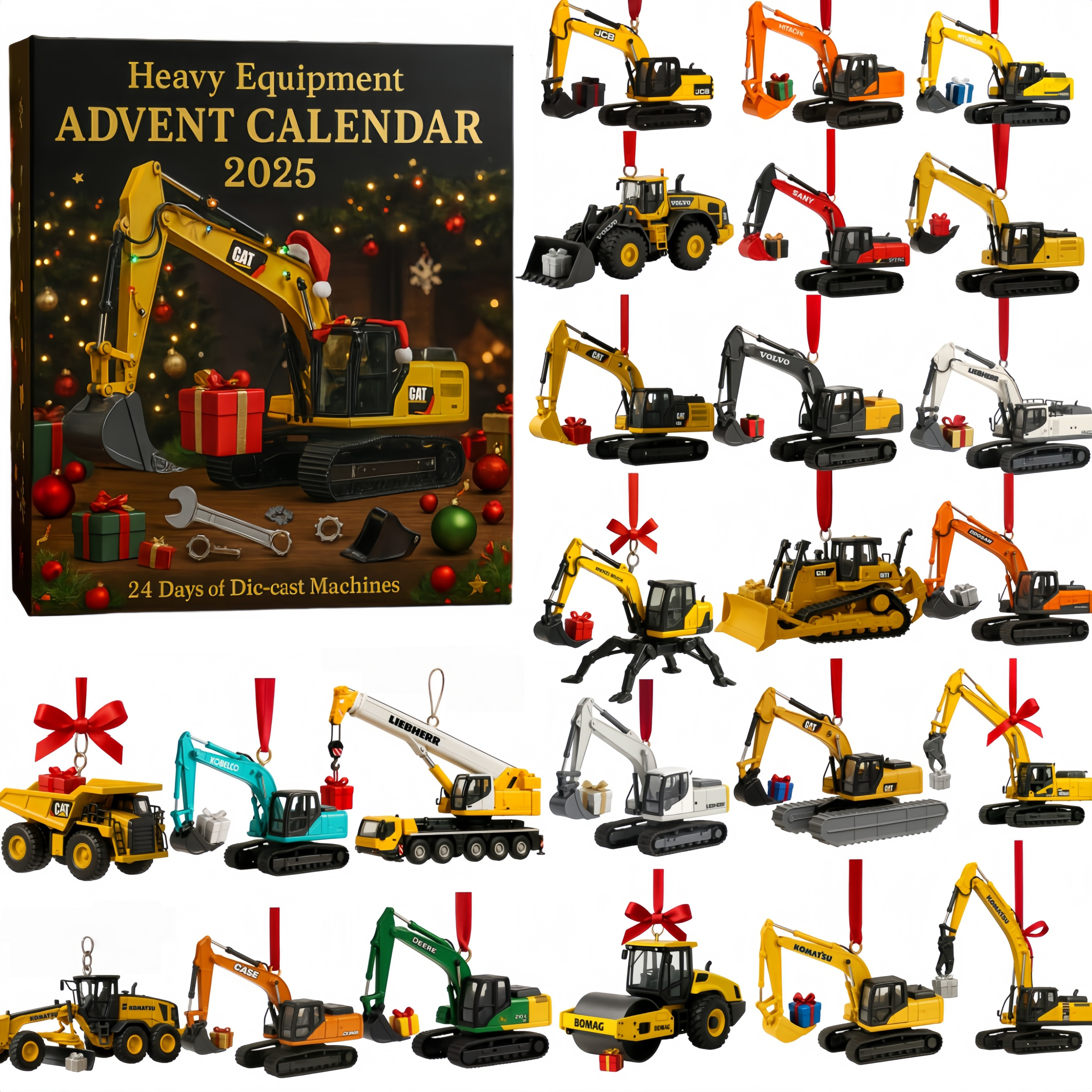 Heavy Equipment Advent Calendar 2025 Cast Machines Christmas Advent Calendar Gifts For Kids