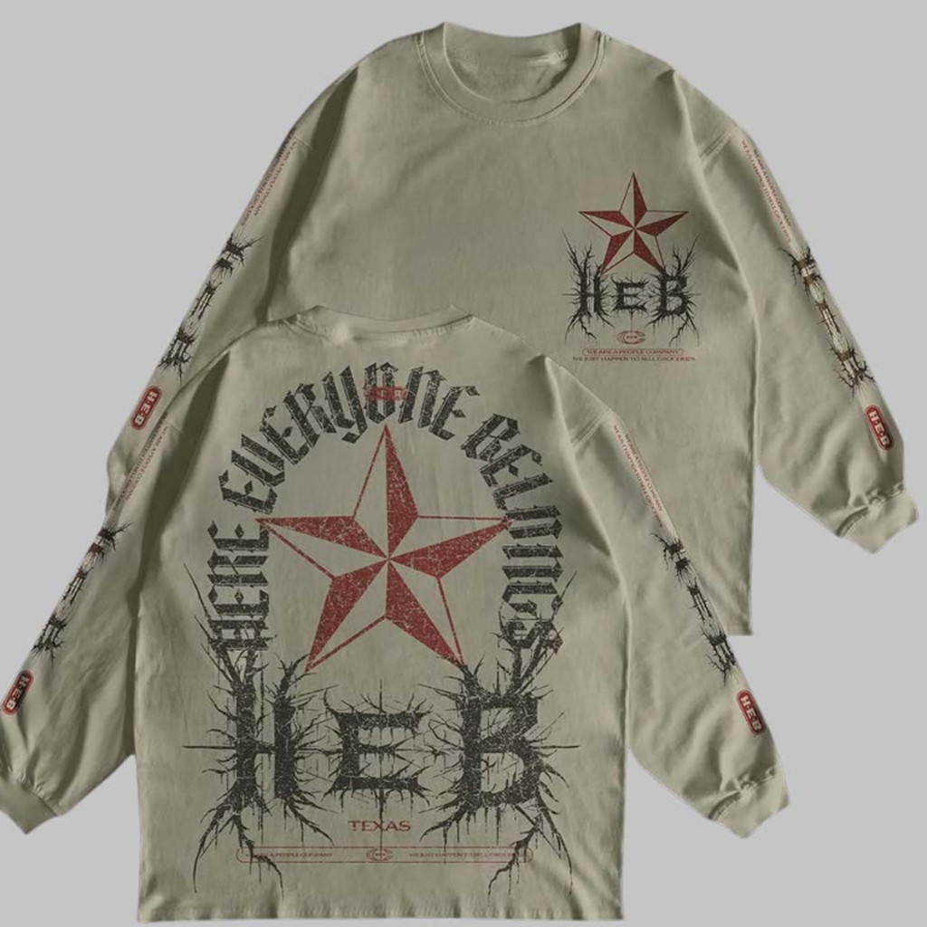 HEB x Connor Dwyer 2025 Metal Tee Here Everyone Belongs Long Sleeve Shirt Gifts For Fans HEB x Connor Dwyer 2025 Metal Tee Here Everyone Belongs Long Sleeve Shirt Gifts For Fans