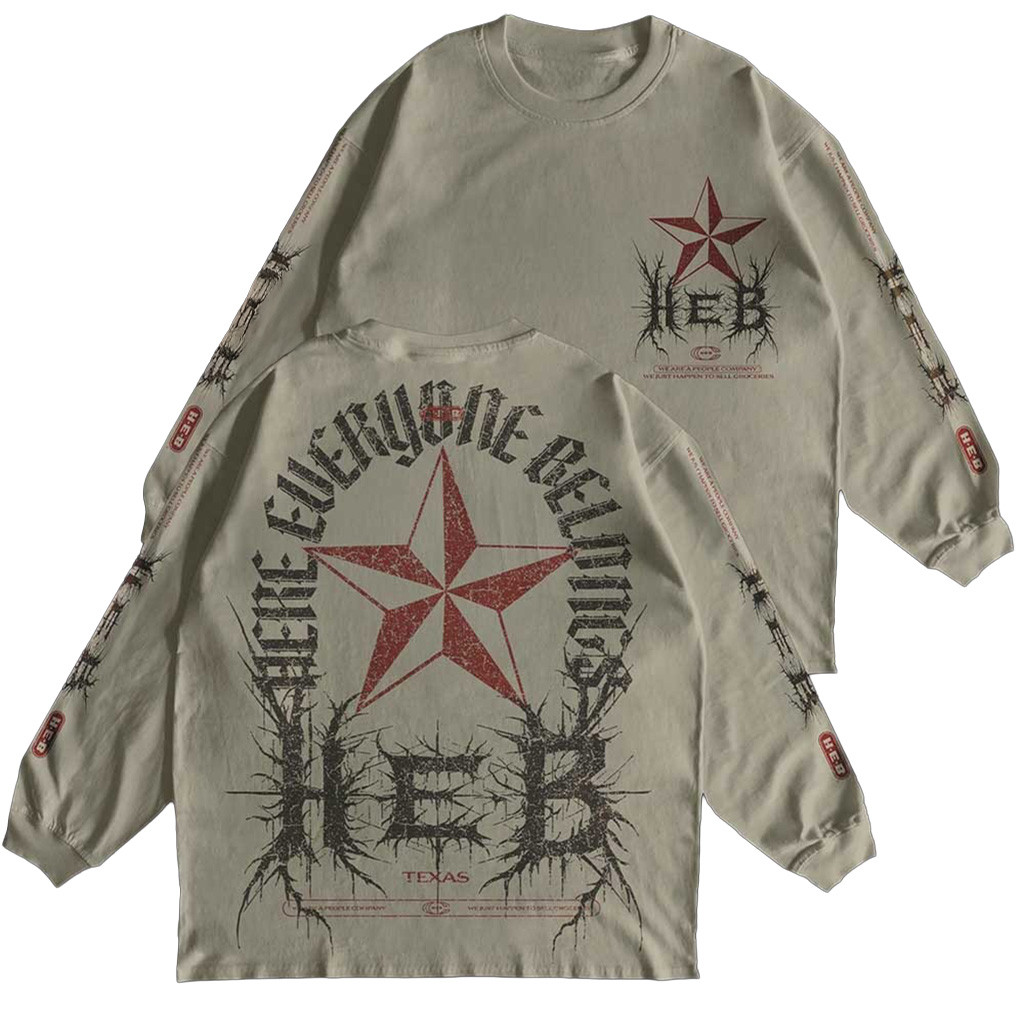 HEB x Connor Dwyer 2025 Metal Tee Here Everyone Belongs Shirt Long Sleeve Gifts For Fans HEB x Connor Dwyer 2025 Metal Tee Here Everyone Belongs Shirt Long Sleeve Gifts For Fans