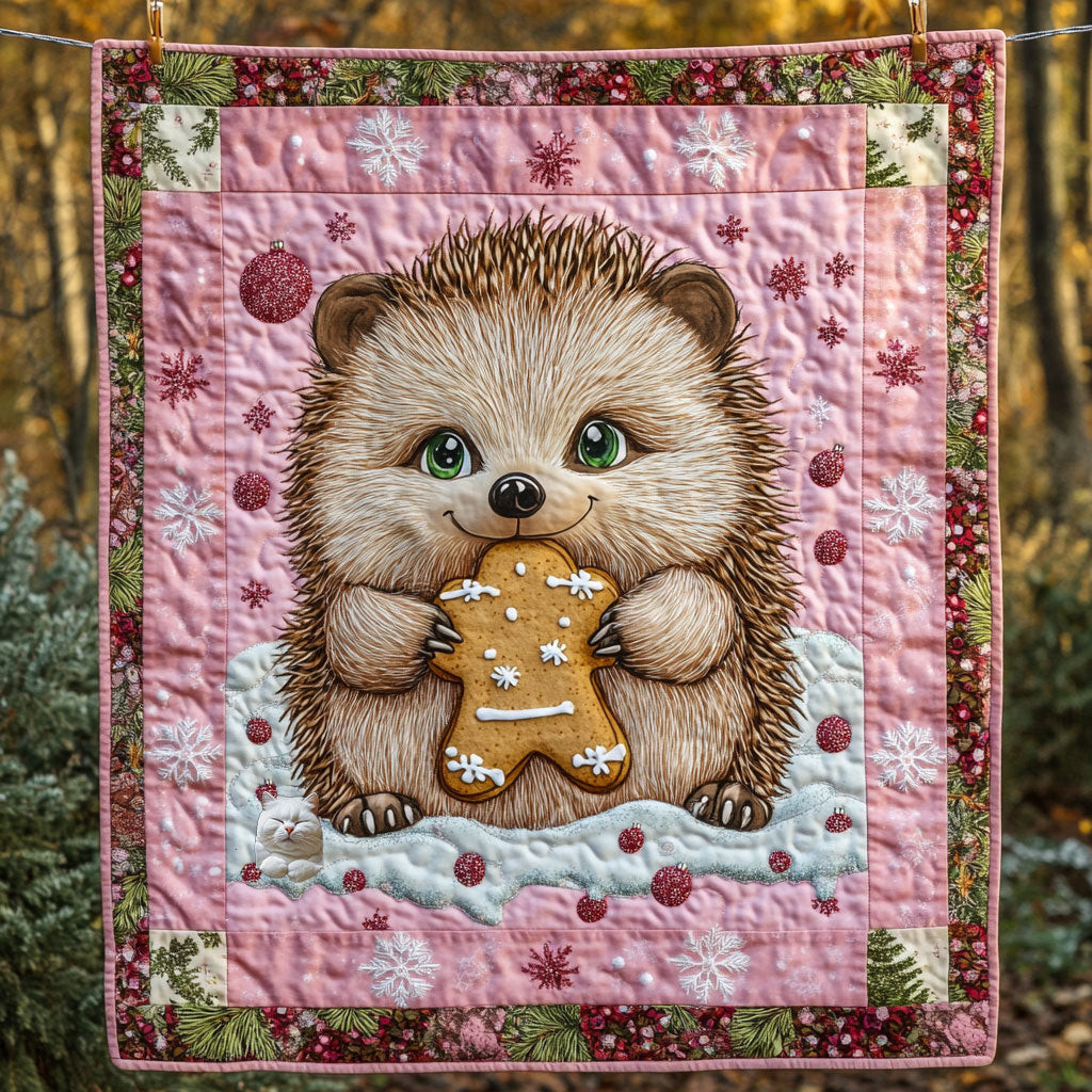 Hedgehog Holiday Xmas Quilt Blanket Christmas Gifts For Your Girlfriend