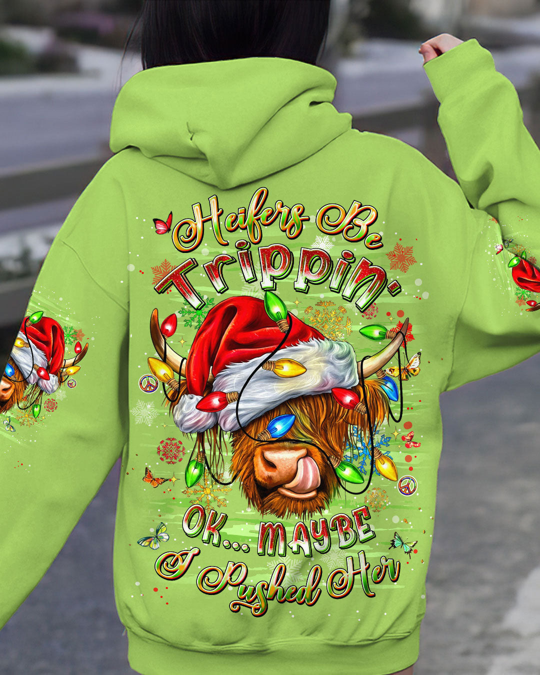 Heifers Be Trippin' Hoodie Cute Highland Cow Merchandise Gifts For Christmas