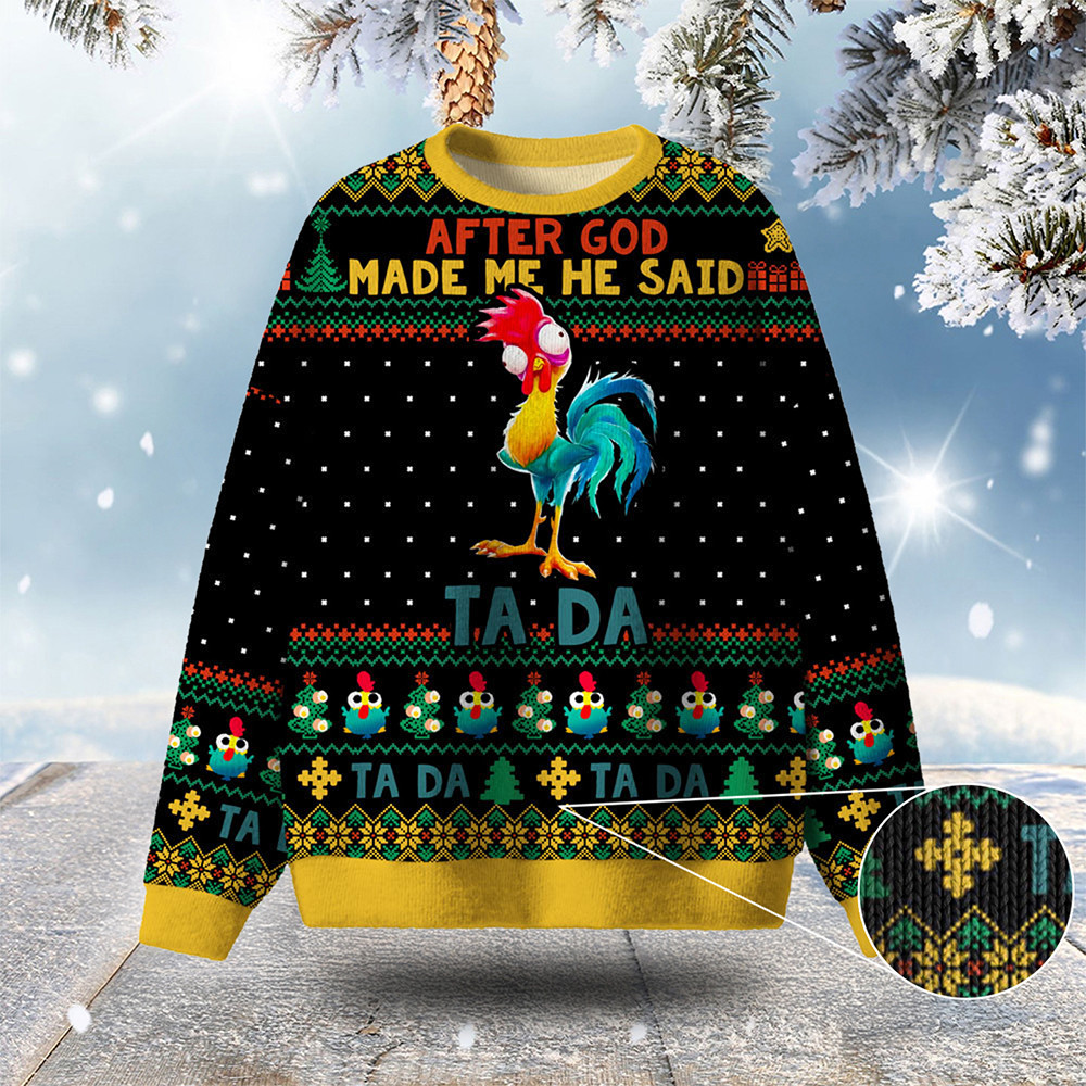 Heihei Chicken Ugly Christmas Sweater Winter Apparel Christmas Gifts For Chicken Lovers