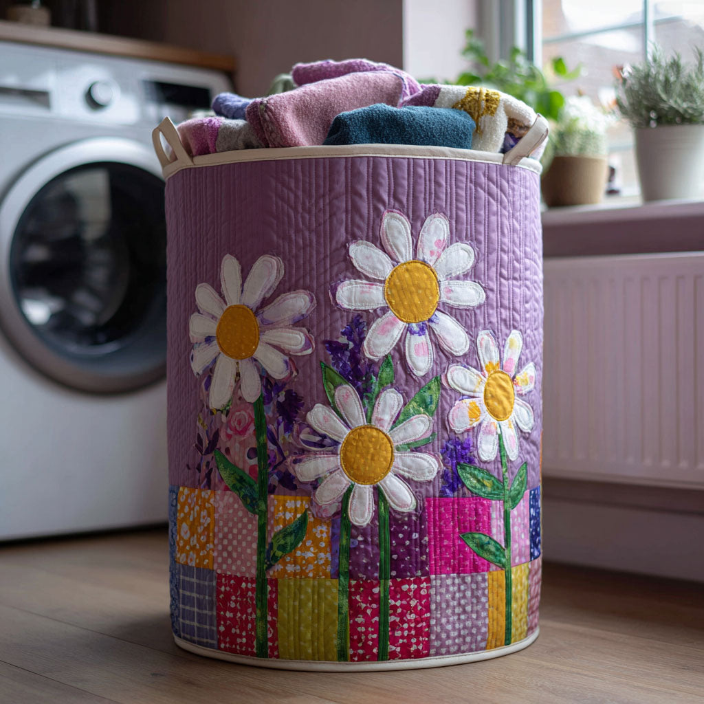 Heirloom Blossoms Quilted Laundry Basket Merch For Her