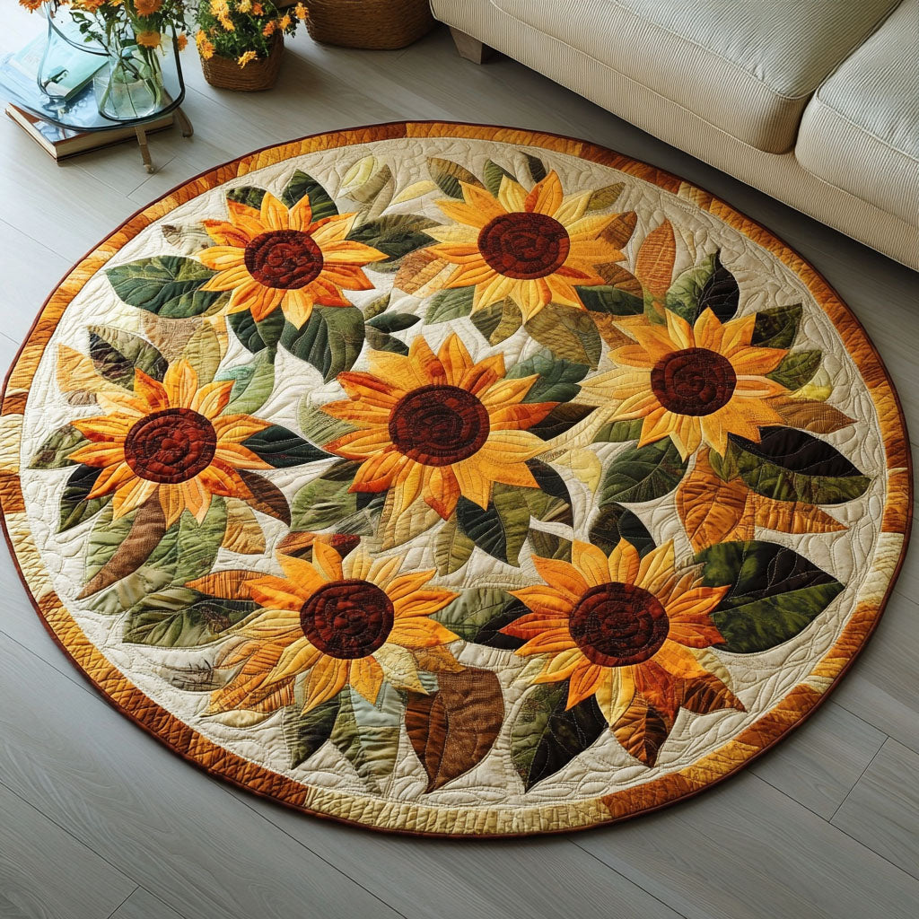 Helianthus Harmony Quilted Round Mat Front Door Entryway Ideas Christmas Floral Gifts