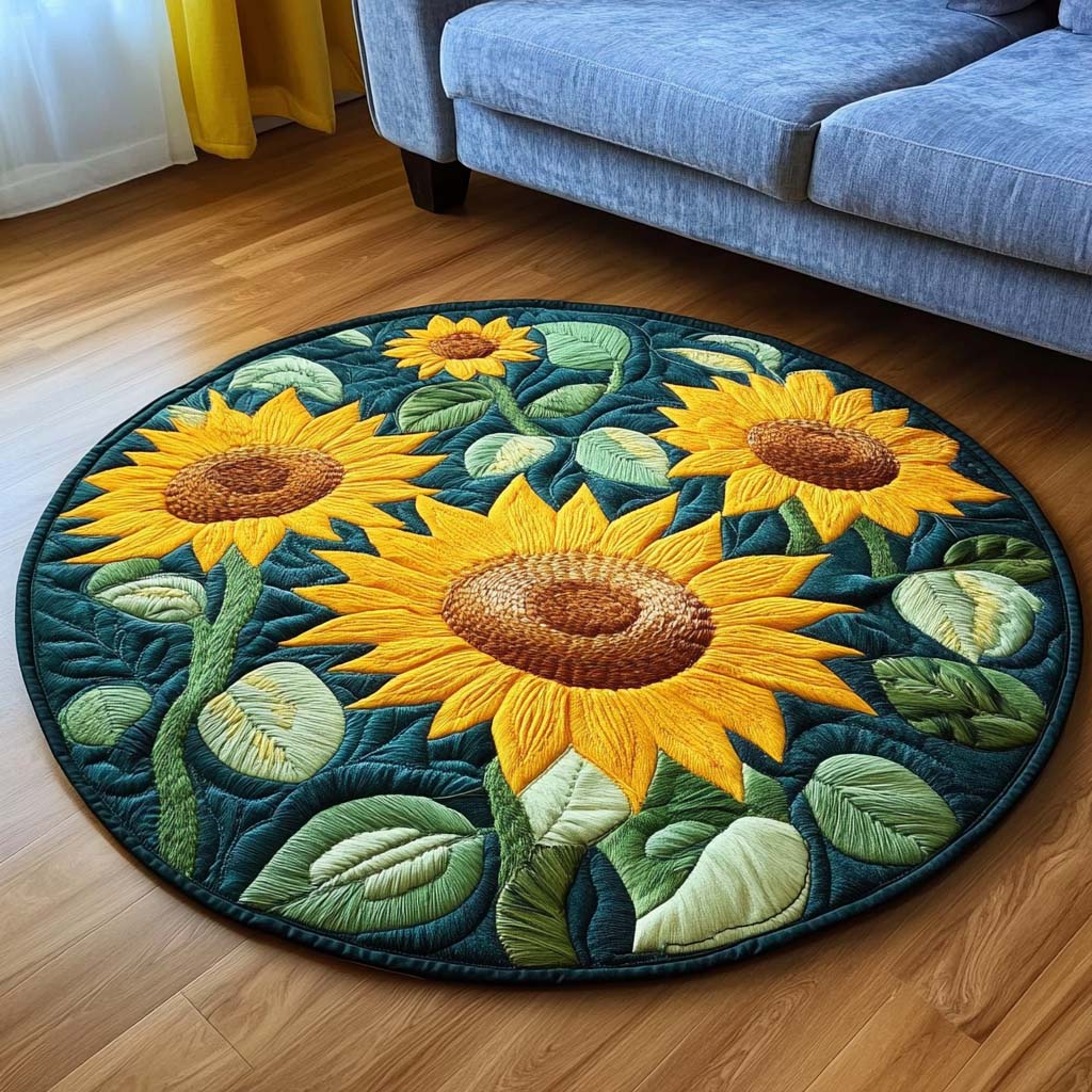Helios Garden Quilted Round Mat Front Entryway Ideas Christmas Gifts For Flower Lovers