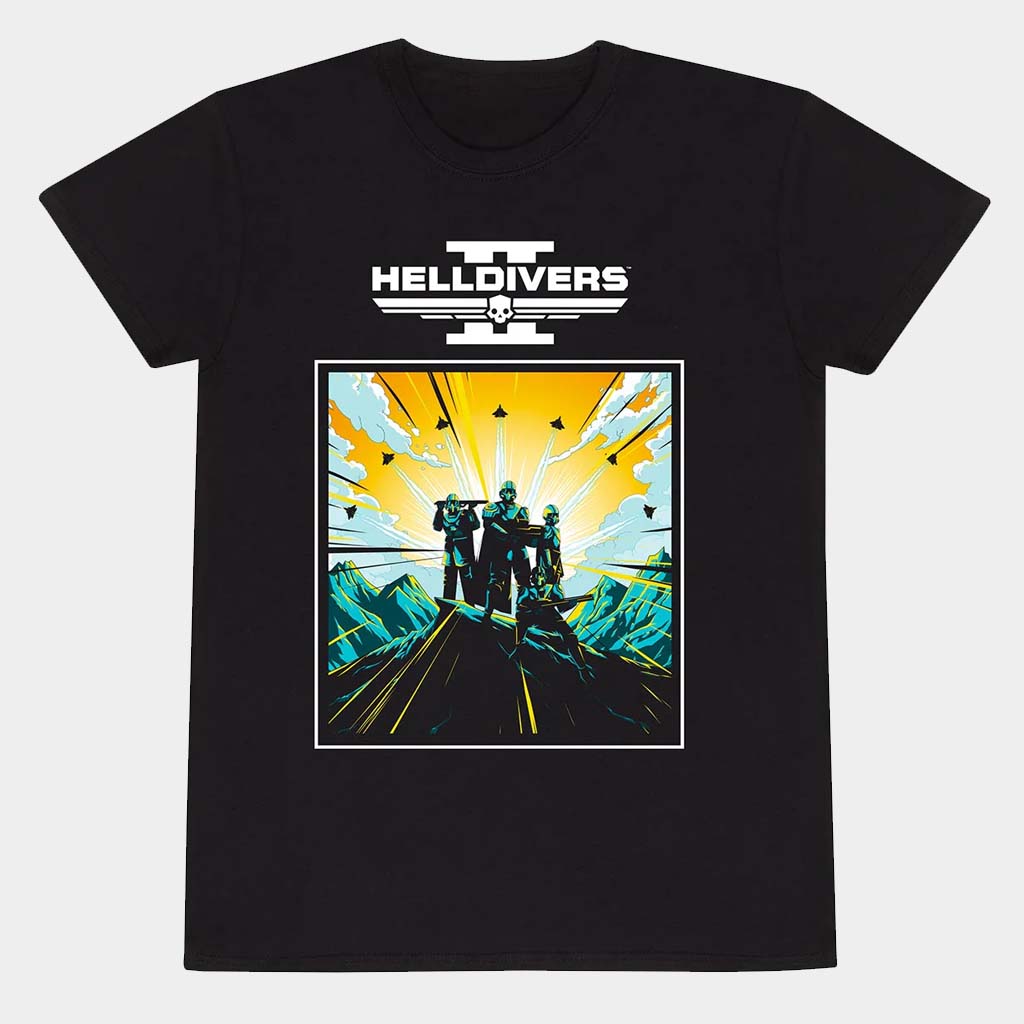Helldivers 2 Merch Art And Logo T-Shirt Helldivers Shirt Gift Ideas For Son Helldivers 2 Merch Art And Logo T-Shirt Helldivers Shirt Gift Ideas For Son