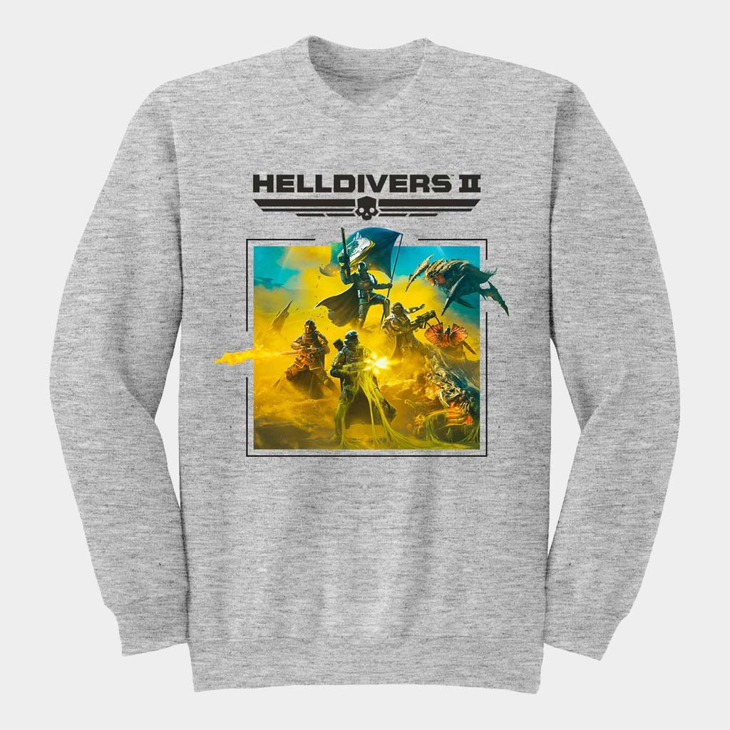 Helldivers 2 Merch Key Art and Logo Sweatshirt Helldivers Crewneck Gift Ideas For Him