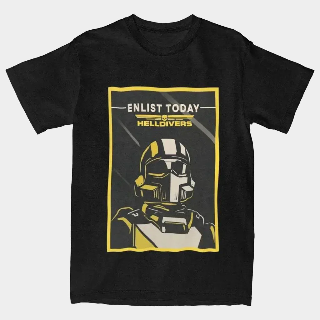 Helldivers Merch 2026 Enlist Today T-Shirt Black Great Gifts For Video Game Lovers Helldivers Merch 2026 Enlist Today T-Shirt Black Great Gifts For Video Game Lovers