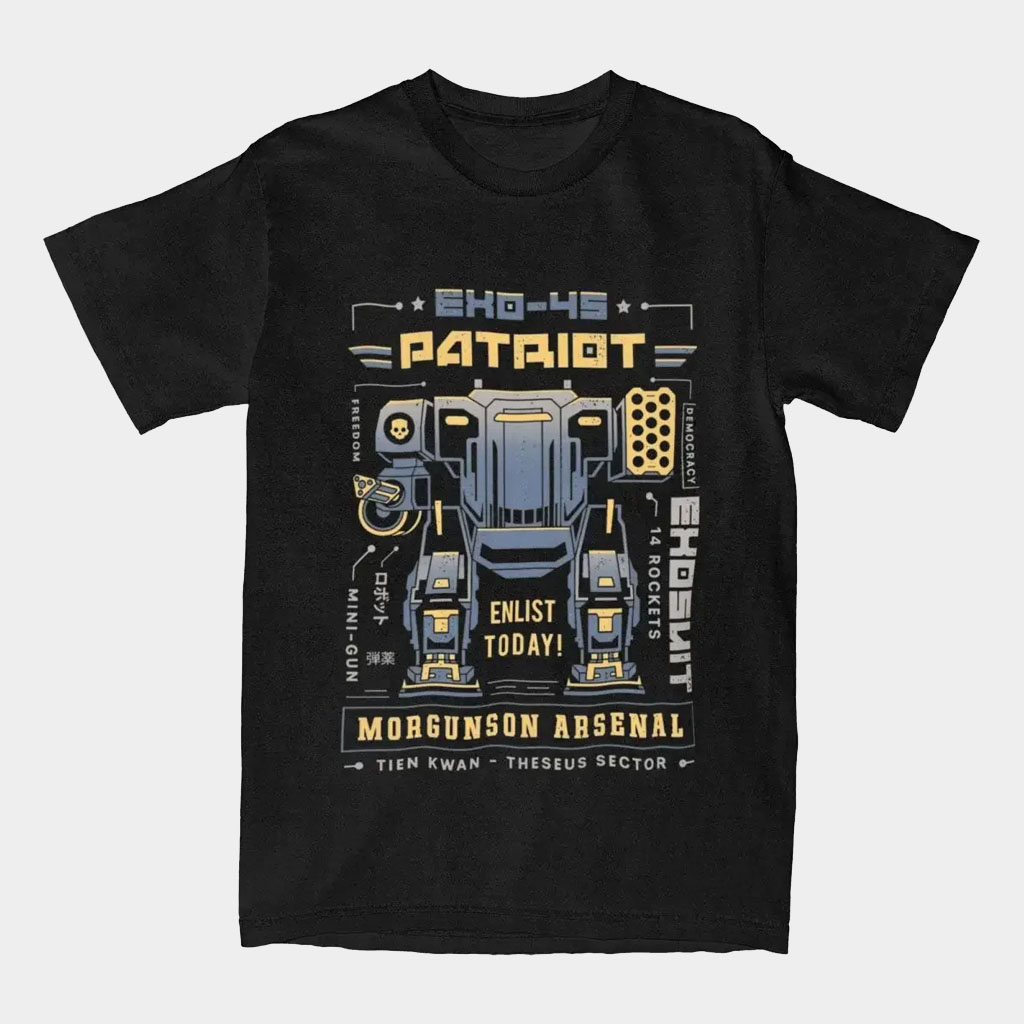 Helldivers Merch 2026 Patriot Mech Shirt Black Helldivers T-Shirt Gifts For Gamers Helldivers Merch 2026 Patriot Mech Shirt Black Helldivers T-Shirt Gifts For Gamers