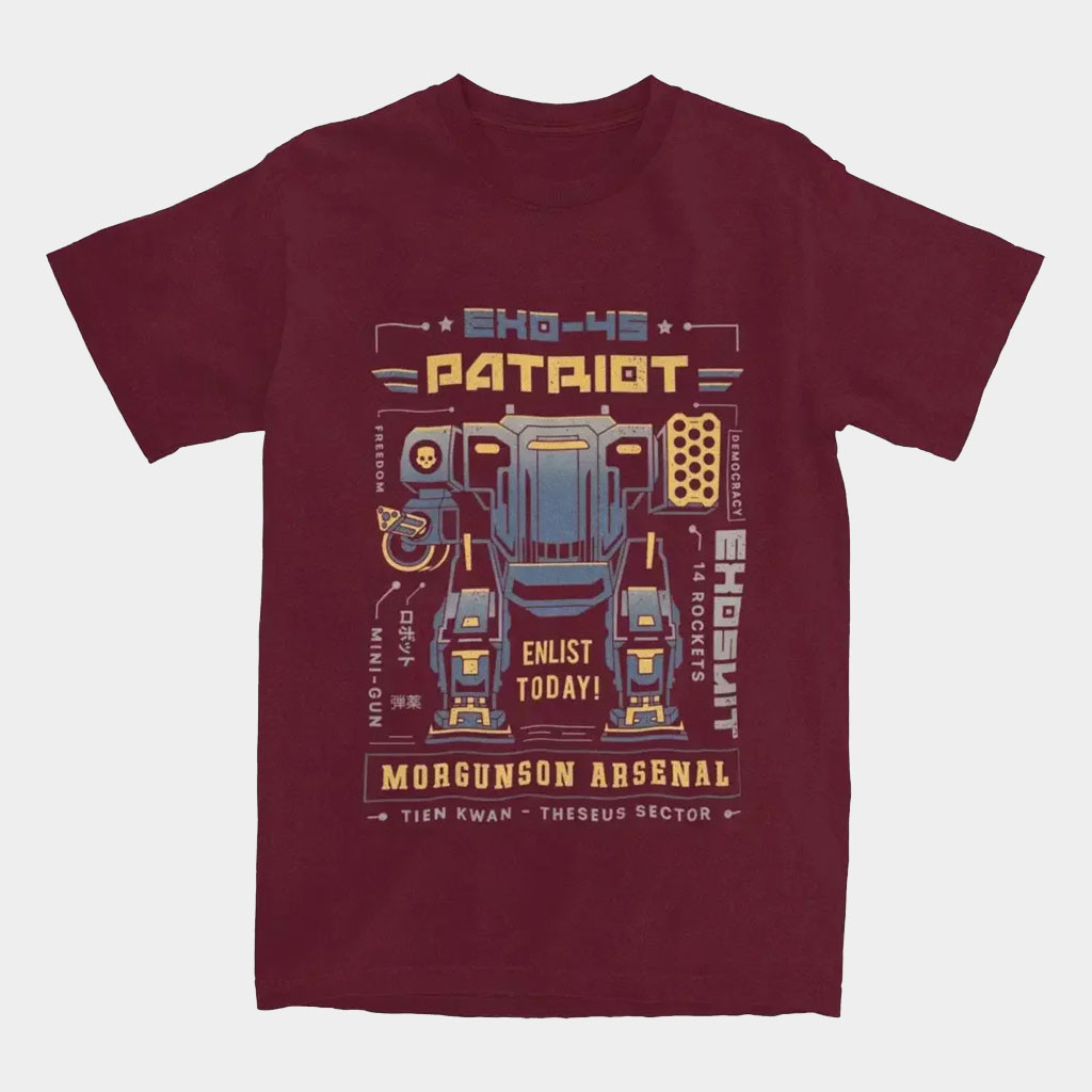 Helldivers Merch 2026 Patriot Mech Shirt Helldivers T-Shirt Gifts For Game Lovers